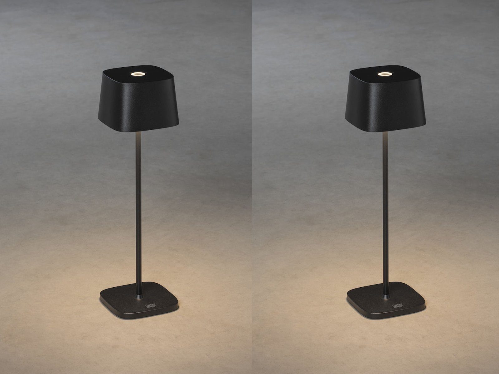 KONSTSMIDE LED Außen-Tischleuchte, USB-Ladefunktion, LED fest integriert, warmweiß, 2erSet USB aufladbar kleine Outdoor Akku kabel-los & ohne Strom H 25cm