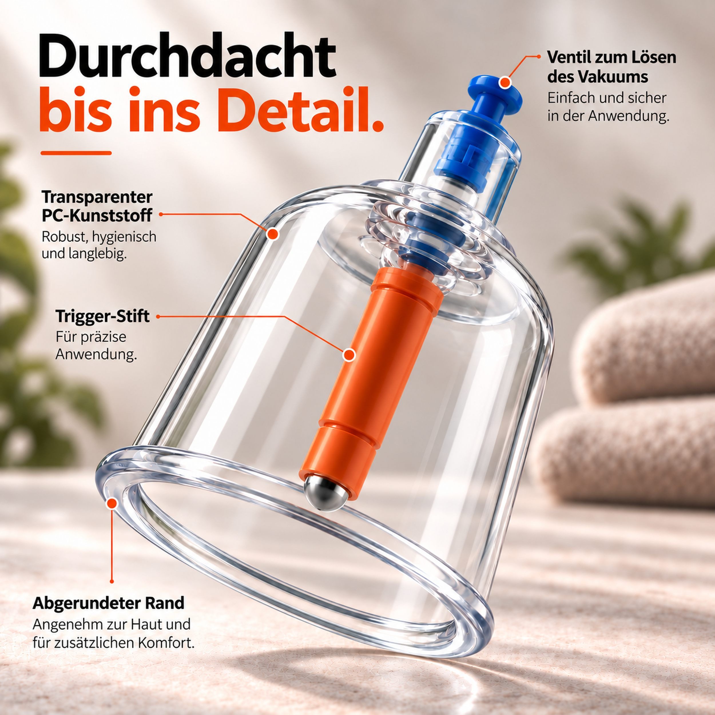 pulox Vakuum-Massager Schröpfgläser Koffer Set mit Vakuumpumpe - 19 Cuppings – Bild 5 von 5