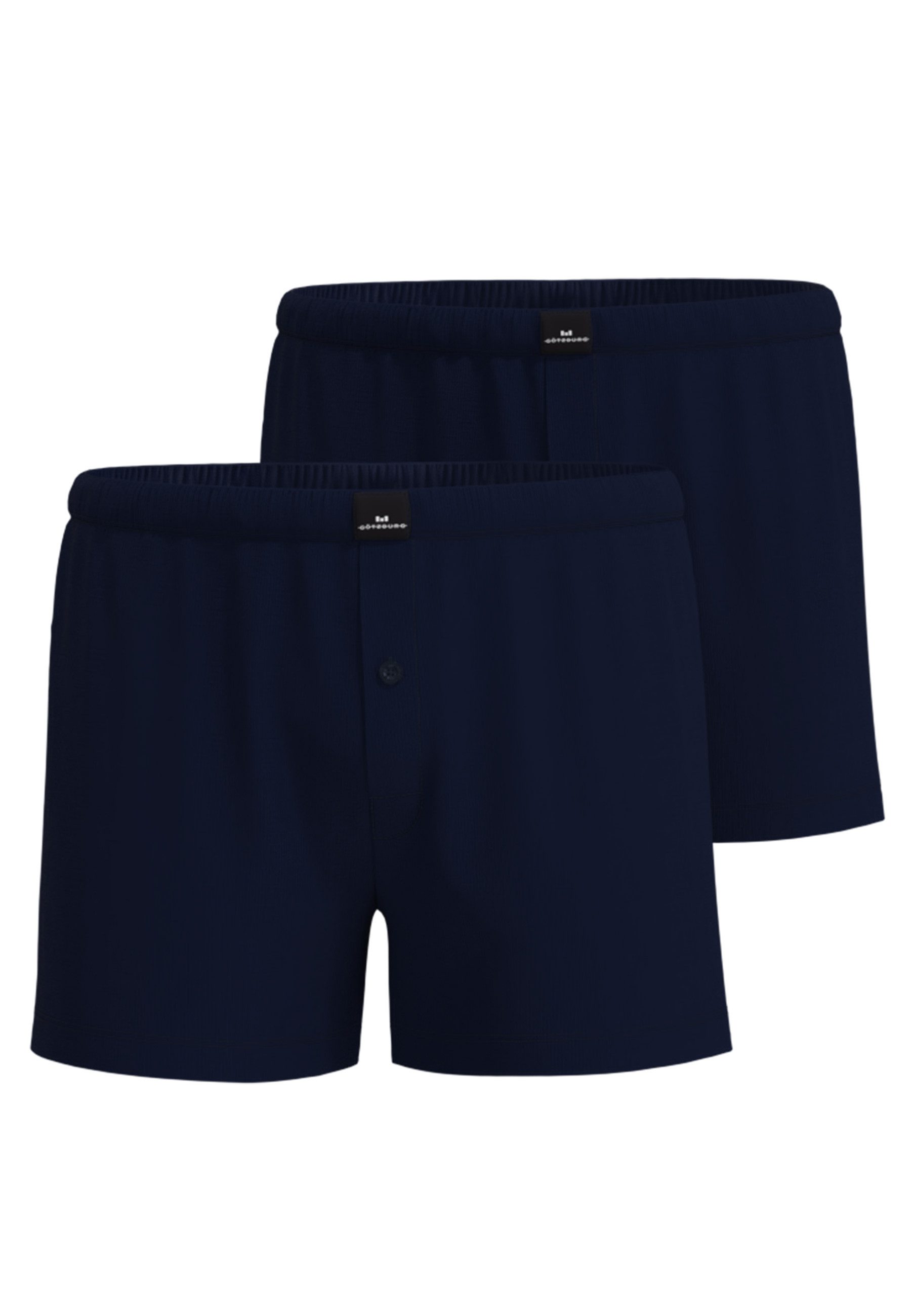 GÖTZBURG Boxershorts Wildlife (2er Pack) basic, kurz, mit Logo, mit Eingriff, mit Knopf, Baumwolle