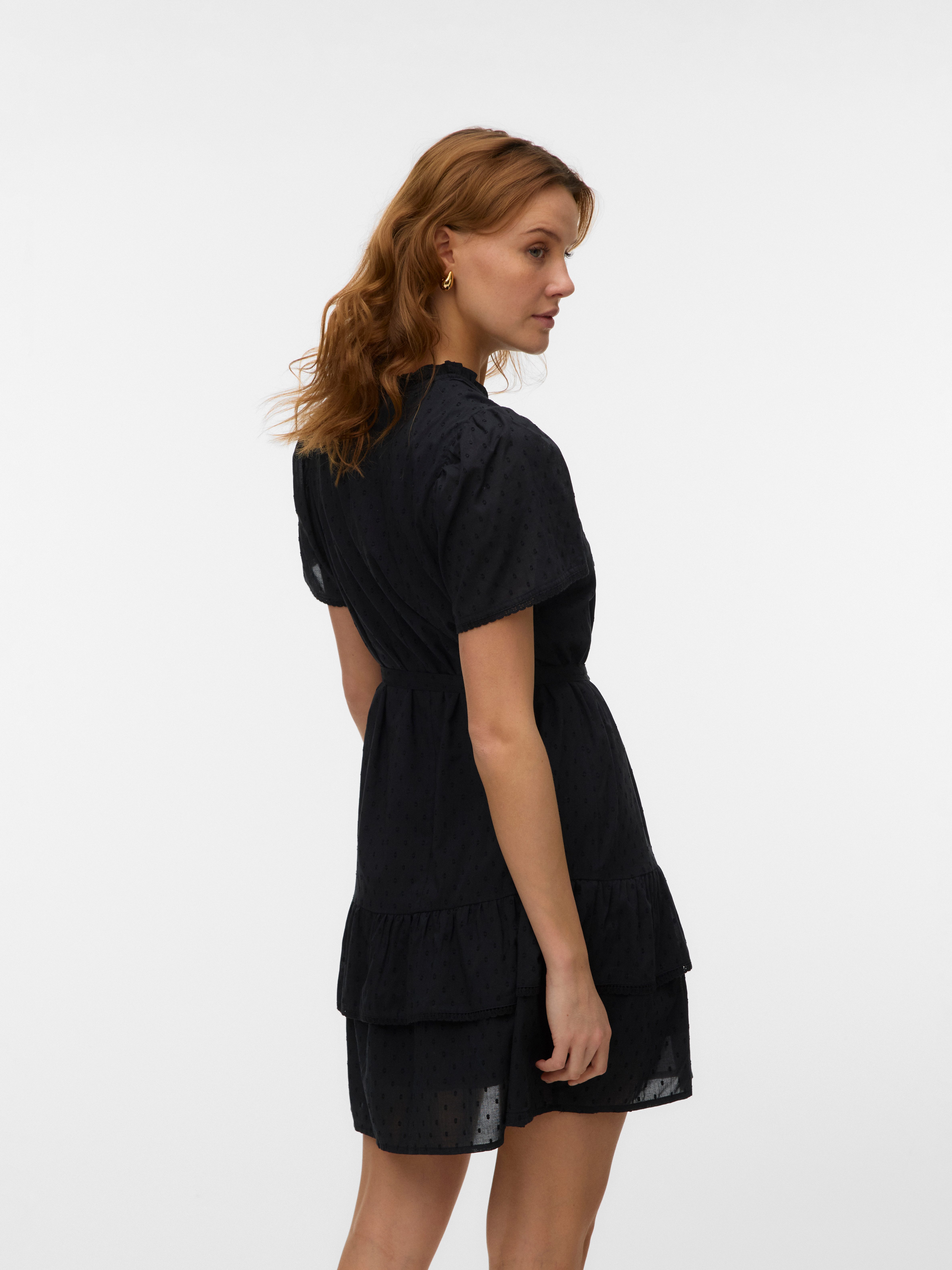 Vero Moda Minikleid VMTRINE SS SHORT LACE DRESS WVN NOOS Baumwolle