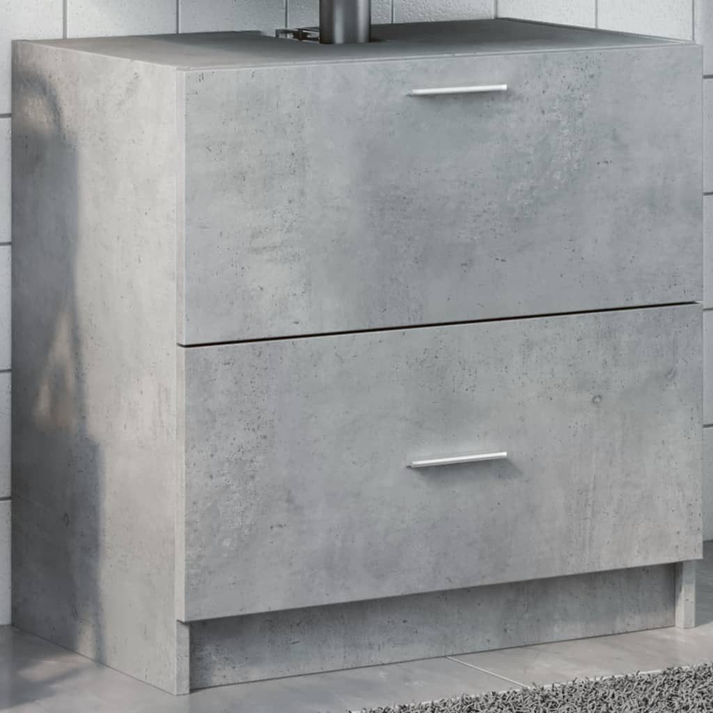 vidaXL Schrankmodule Waschbeckenunterschrank Betongrau 59x37x59 cm Holzwerk günstig online kaufen