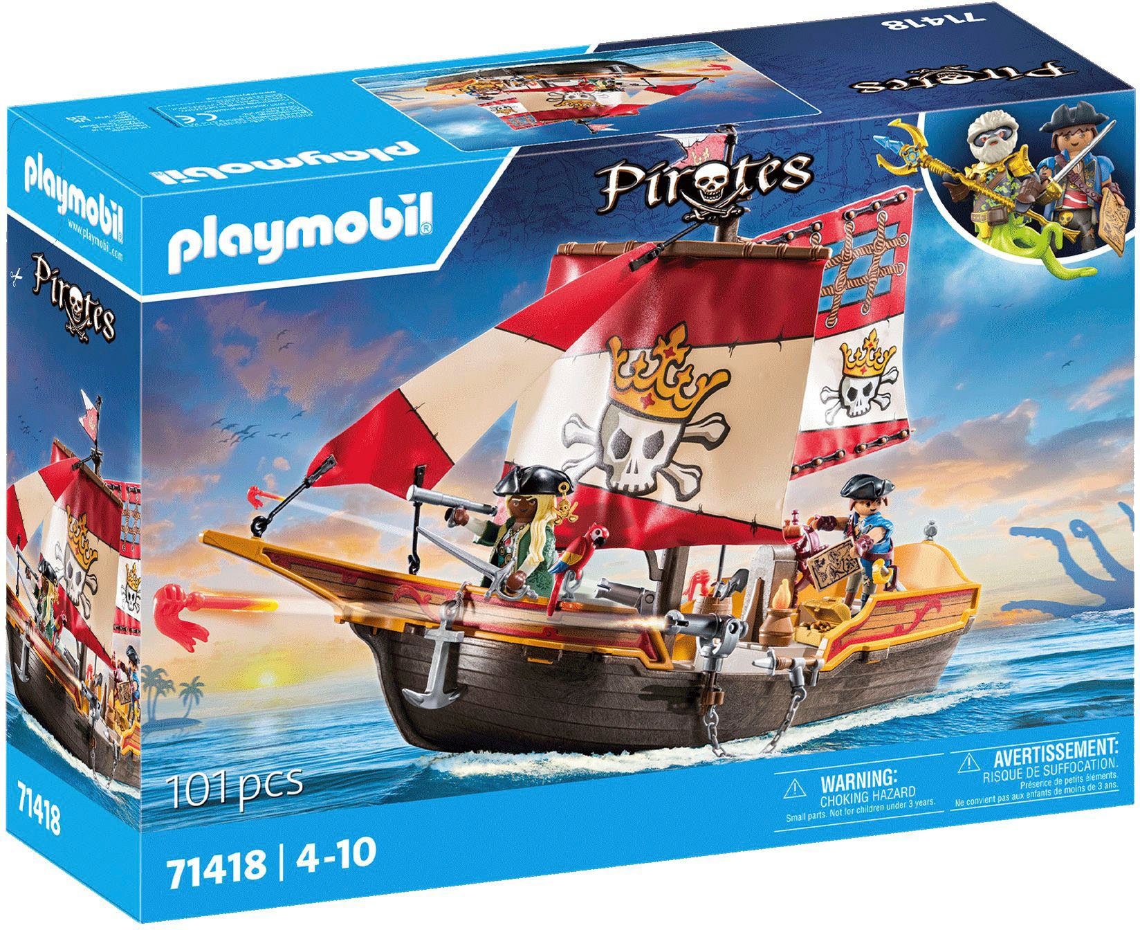 Playmobil® Piratenschiff (71418), Pirates Konstruktions-Spielset, (101 St), günstig online kaufen