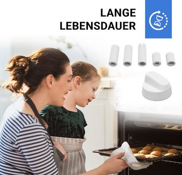 VIOKS Schalter Drehknopf Knebel universell, 43mmØ weiß mit Adaptern für Backofen