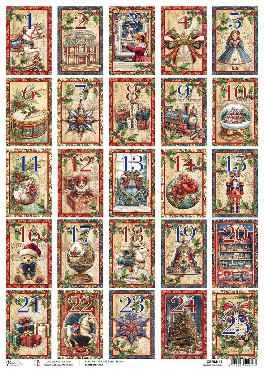 Ciao Bella Seidenpapier Toy Shop - Adventskalender, DIN A3