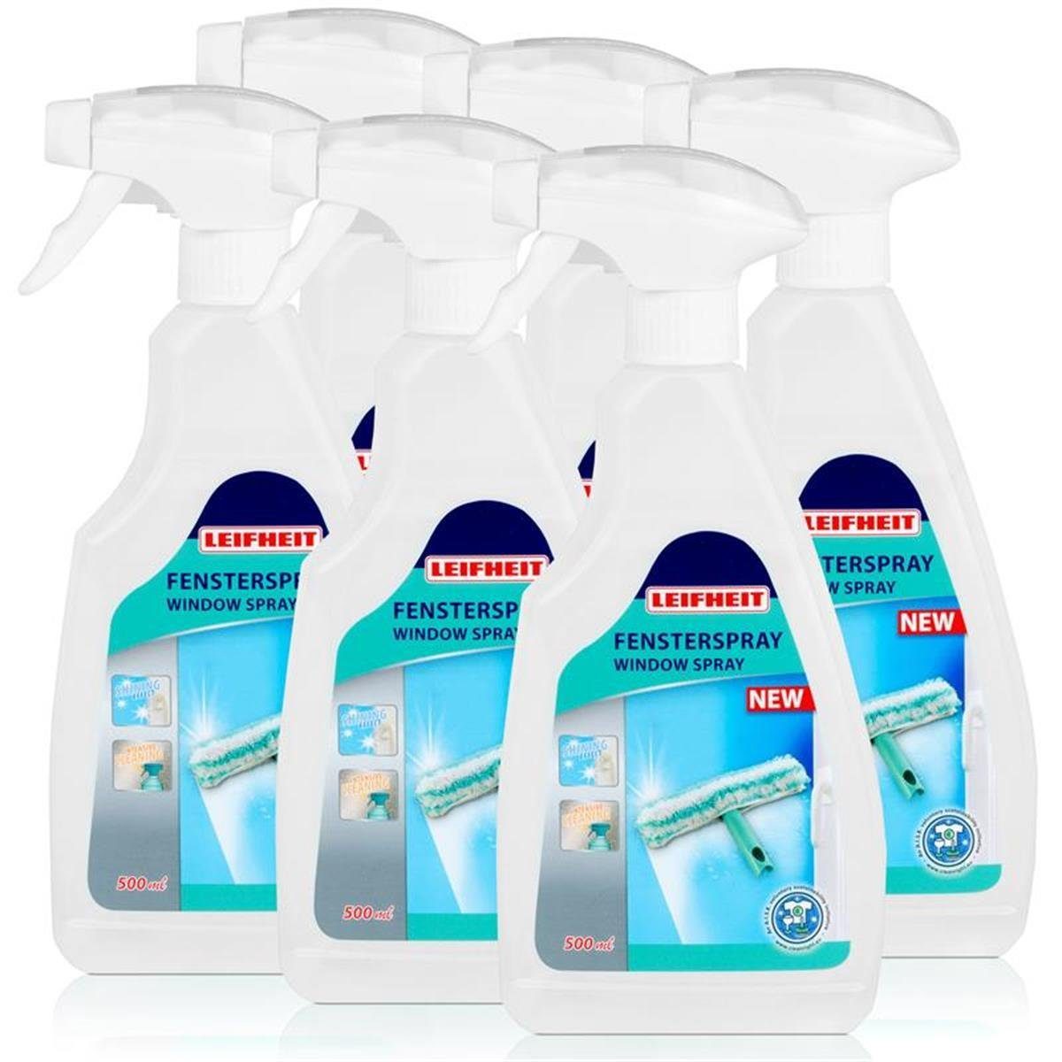 Leifheit Leifheit Fensterspray 500ml - Für die streifenfreie Reinigung (6er Pac Glasreiniger