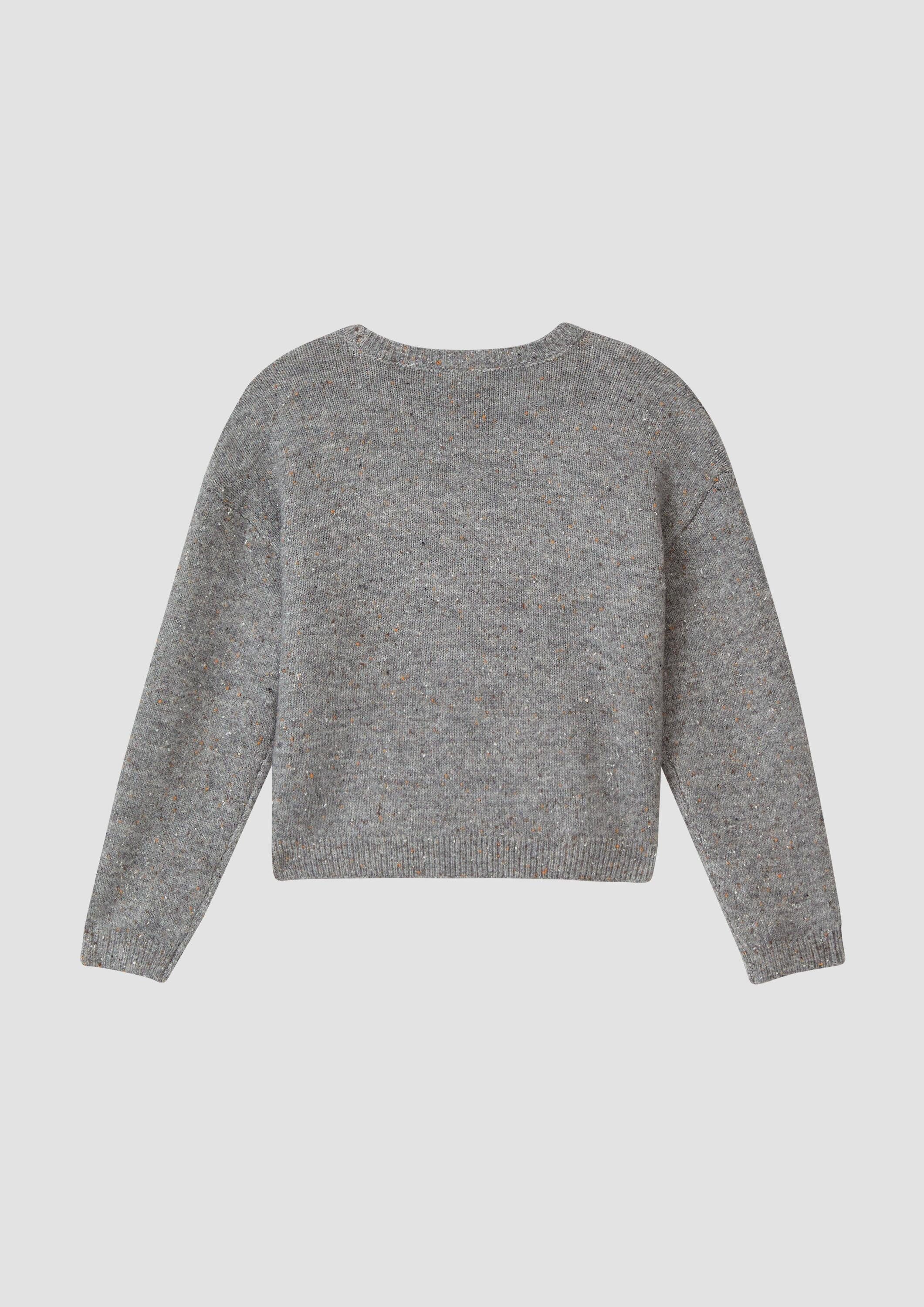 s.Oliver Longpullover Strickpullover Kurzer Strickpullover im Loose Fit mit Zopfmuster