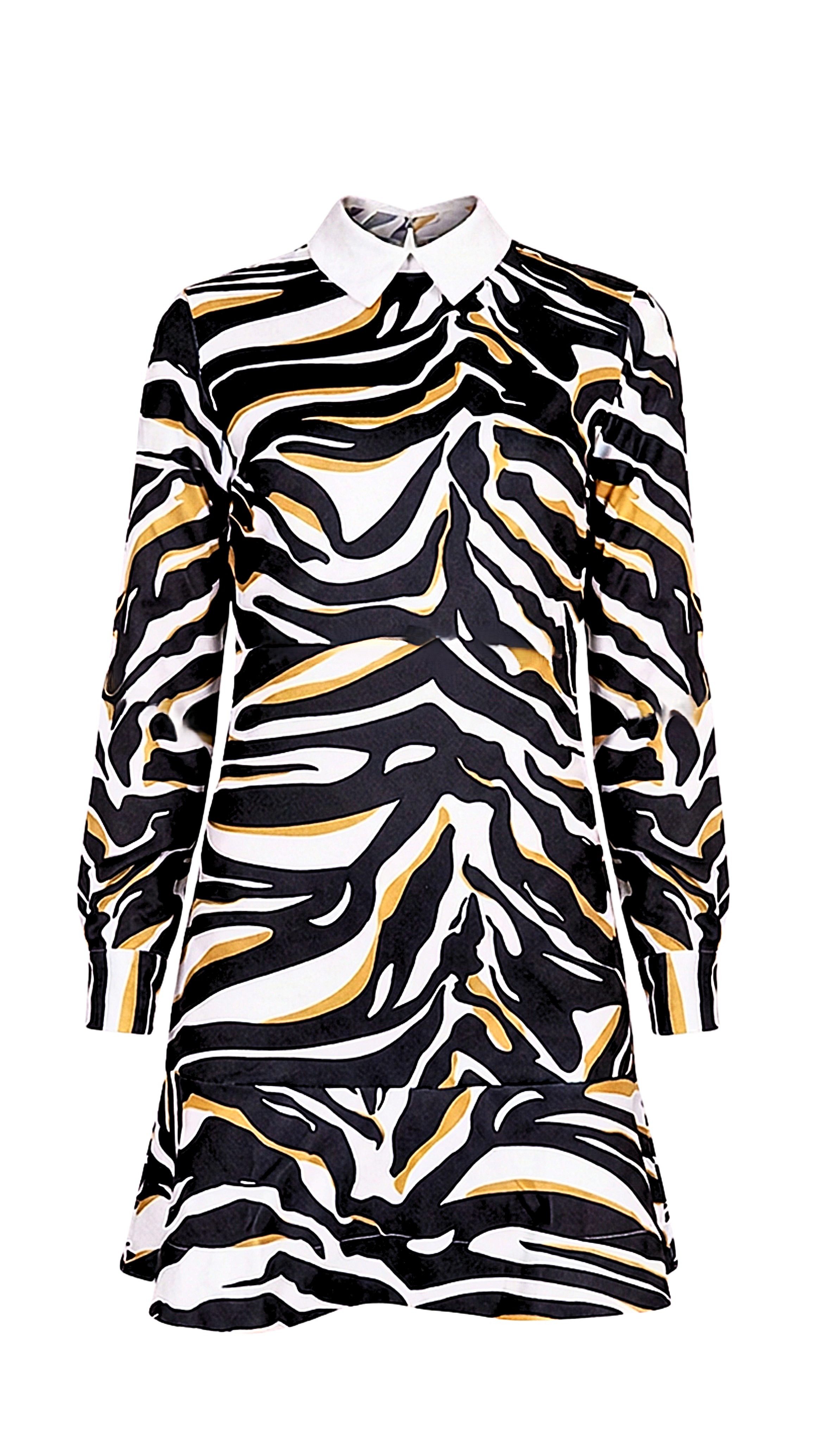 Be Noble Druckkleid Safari Cooles mit schwingendes Minikleid mit Animaldruck