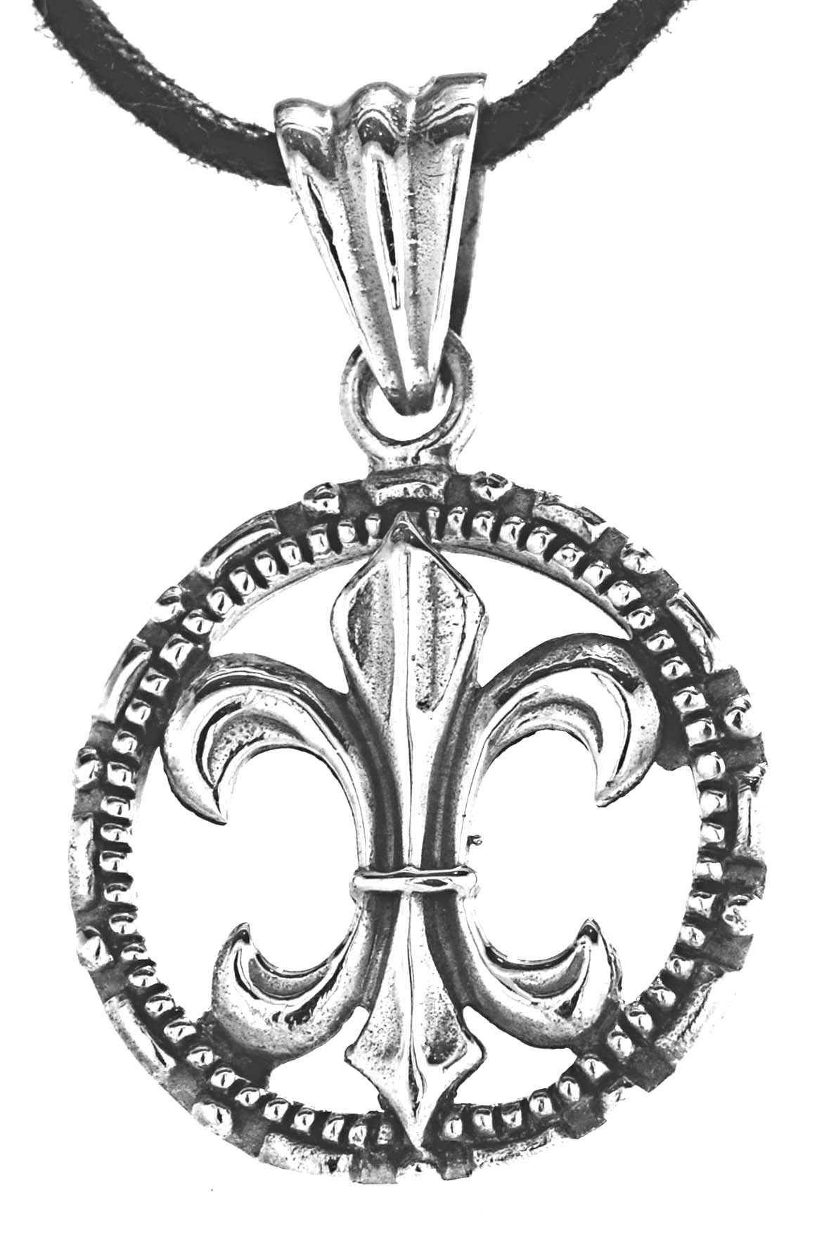 Kettenanhänger Fleur-de-Lis Anhänger 925 Silber französische Lilie Fleur de Lis / Lys