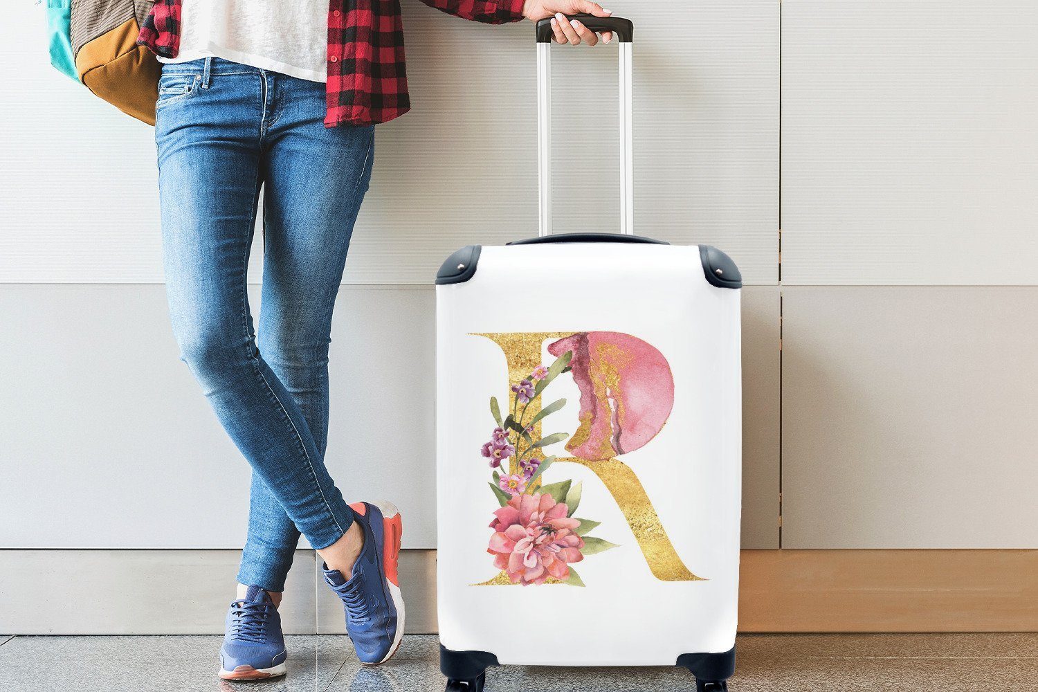 Handgepäck Farben - Aquarelle Trolley, 4 Reisetasche rollen, MuchoWow - Handgepäckkoffer mit für Ferien, Reisekoffer Blumen, Rollen,