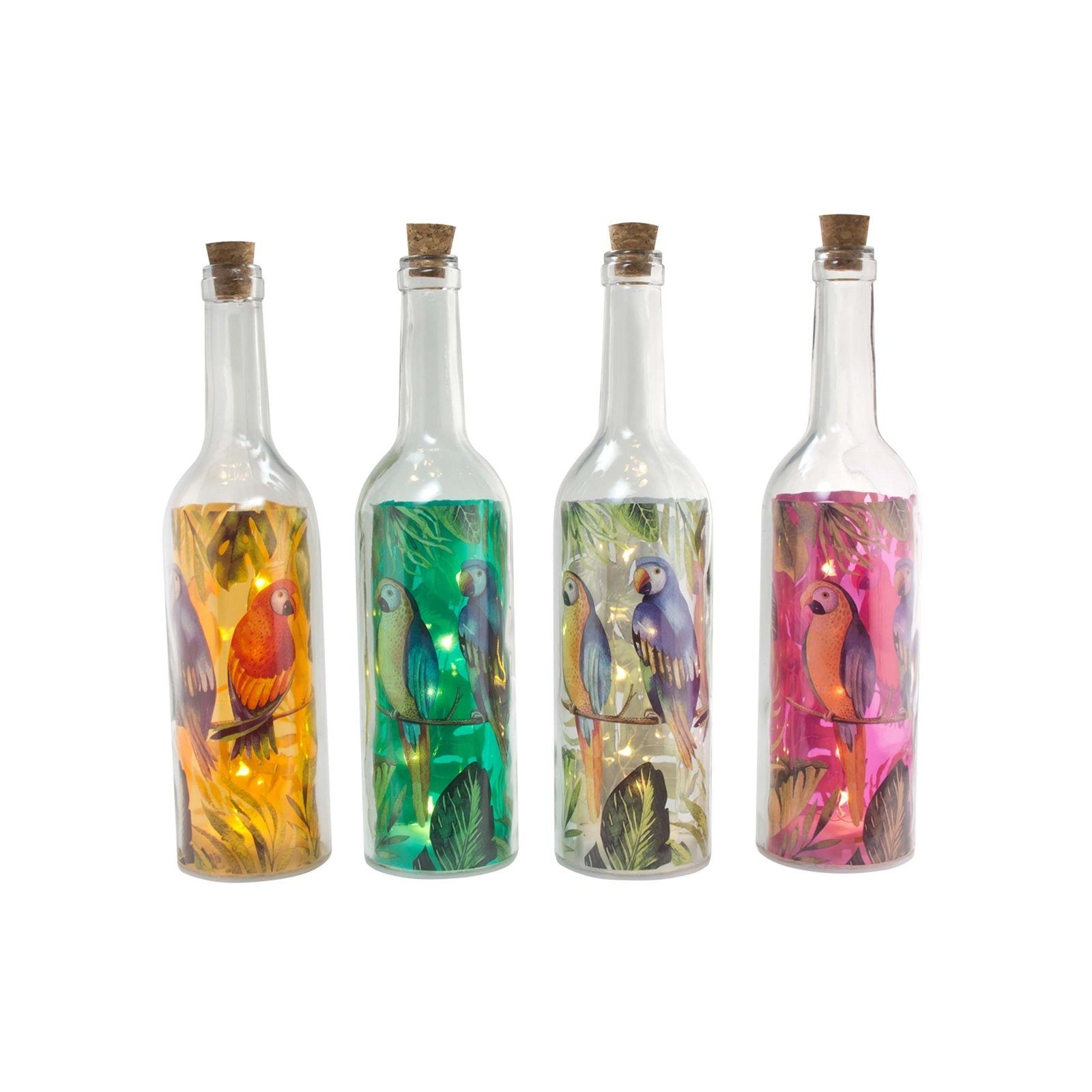 sortiert farbig HTI-Living Flaschen-Beleuchtung Gartenfigur