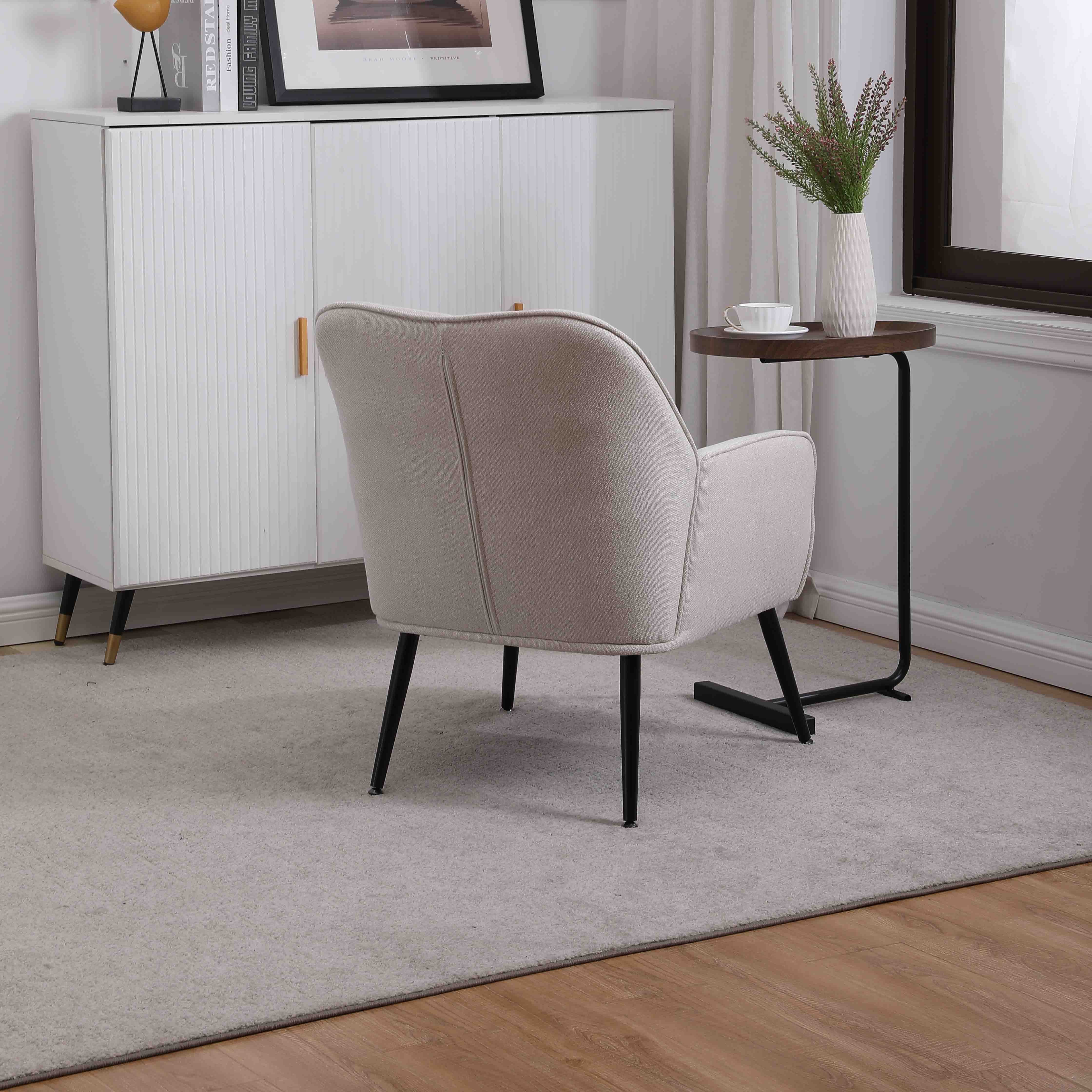 Freizeit Metallbeinen Einzelsofa Gepolsterte Stuhl), Einzelsessel, Loungesessel, weiß Kaffee Polstersessel, Loungesessel OKWISH Fernsehsessel Stuhl mit (Büro