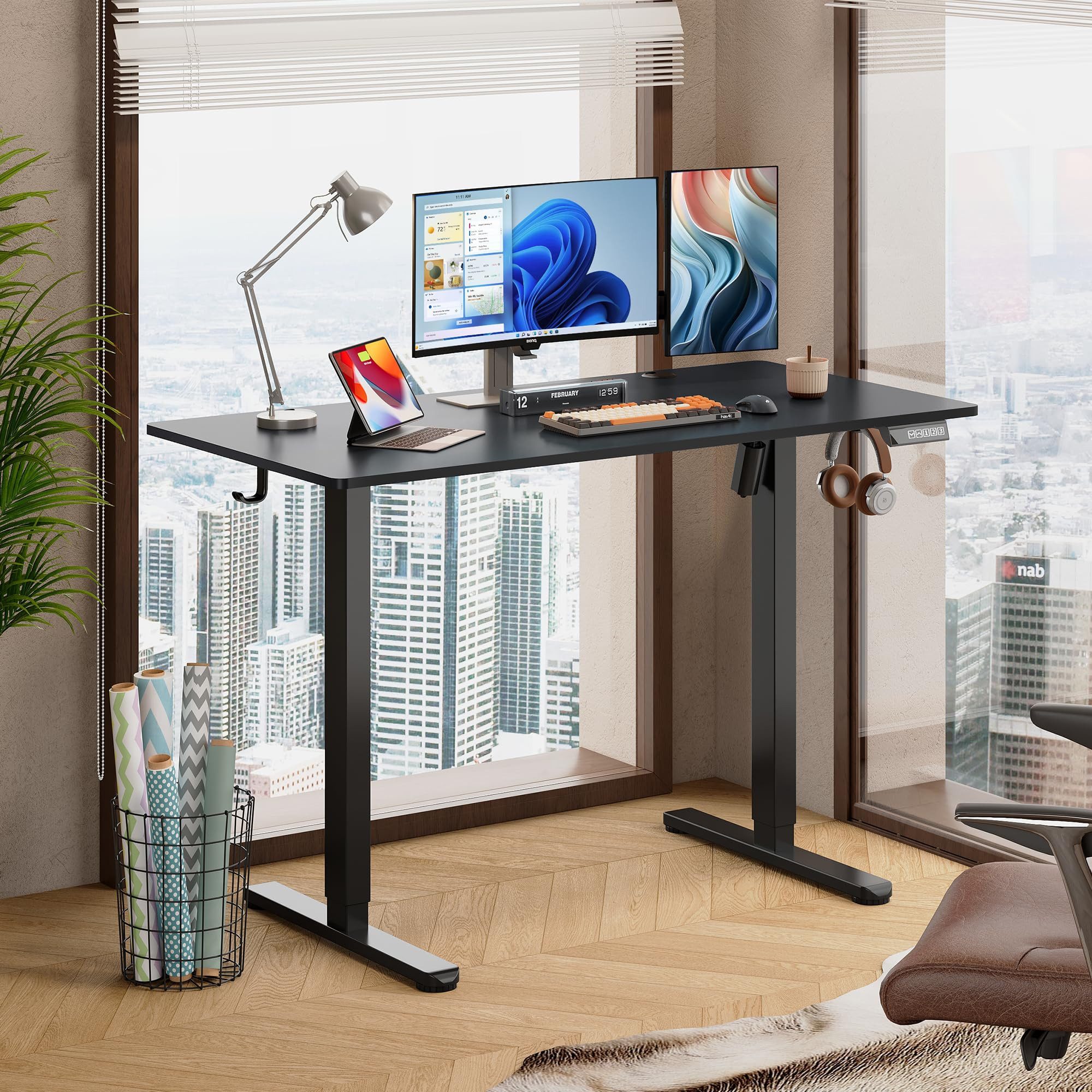 DEVAISE Schreibtisch Höhenverstellbarer Schreibtisch elektrisch 100×60 günstig online kaufen