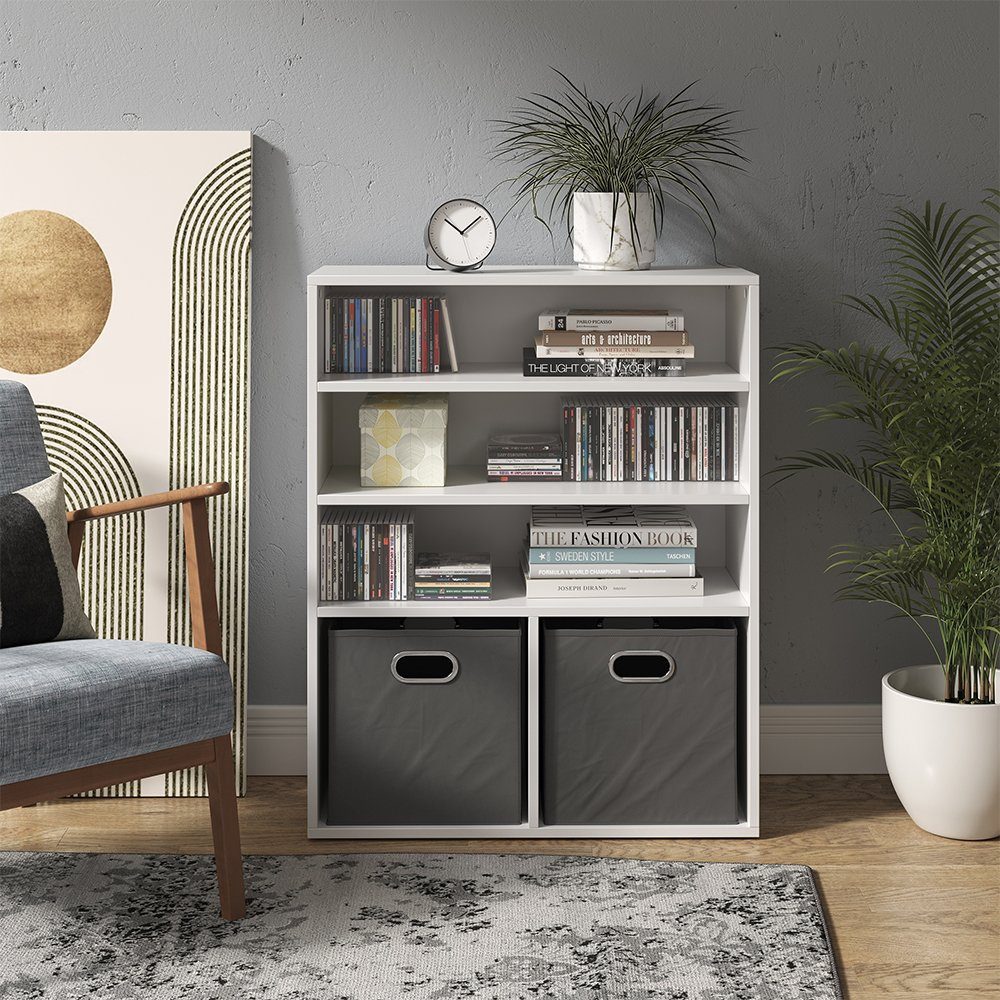 Vicco Bücherregal, Weiß, 72 x 90.2 cm 2 Fächer günstig online kaufen