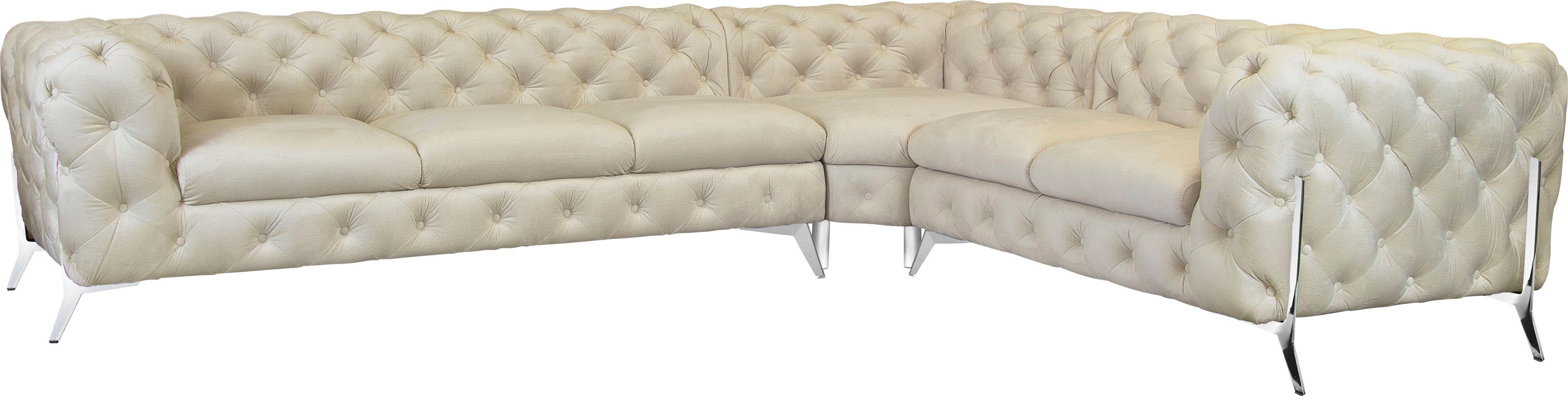 Leonique Chesterfield-Sofa Amaury L-Form, großes Ecksofa, günstig online kaufen