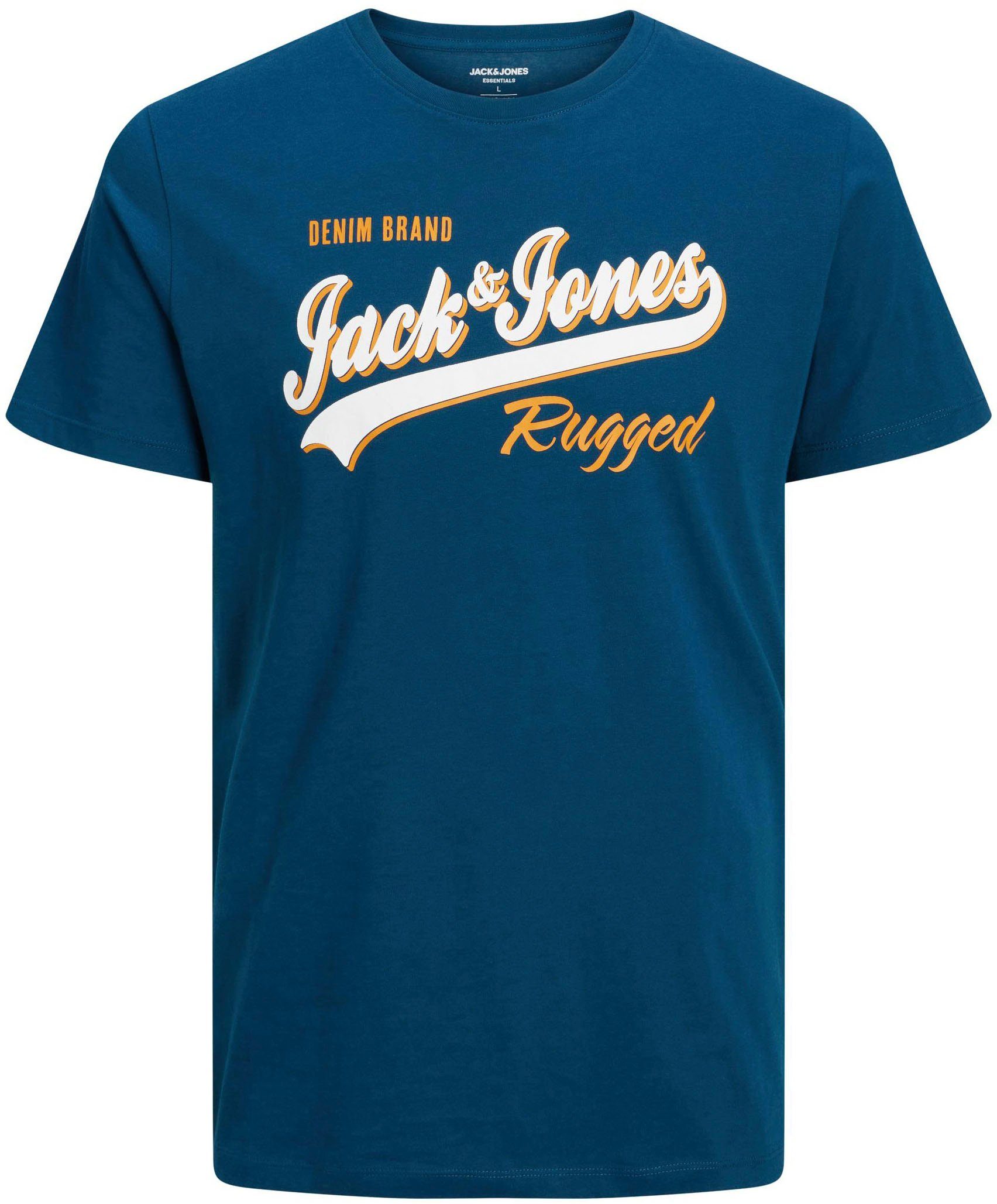 Jack & Jones Junior Rundhalsshirt 2 SS JNR Blue COL TEE NECK NOOS Sailor JJELOGO AW23