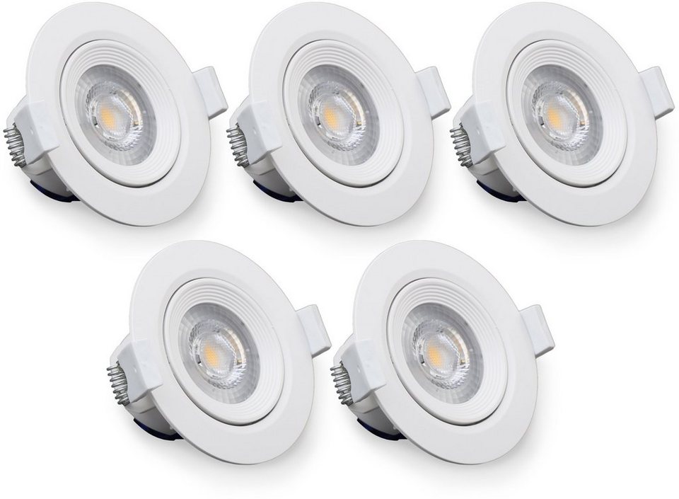 B.K.Licht LED Einbauleuchte Alcor, LED fest integriert, Warmweiß, LED  Einbaustrahler, Spots, flach, Deckenleuchte, 90mm inkl. 5W 350lm