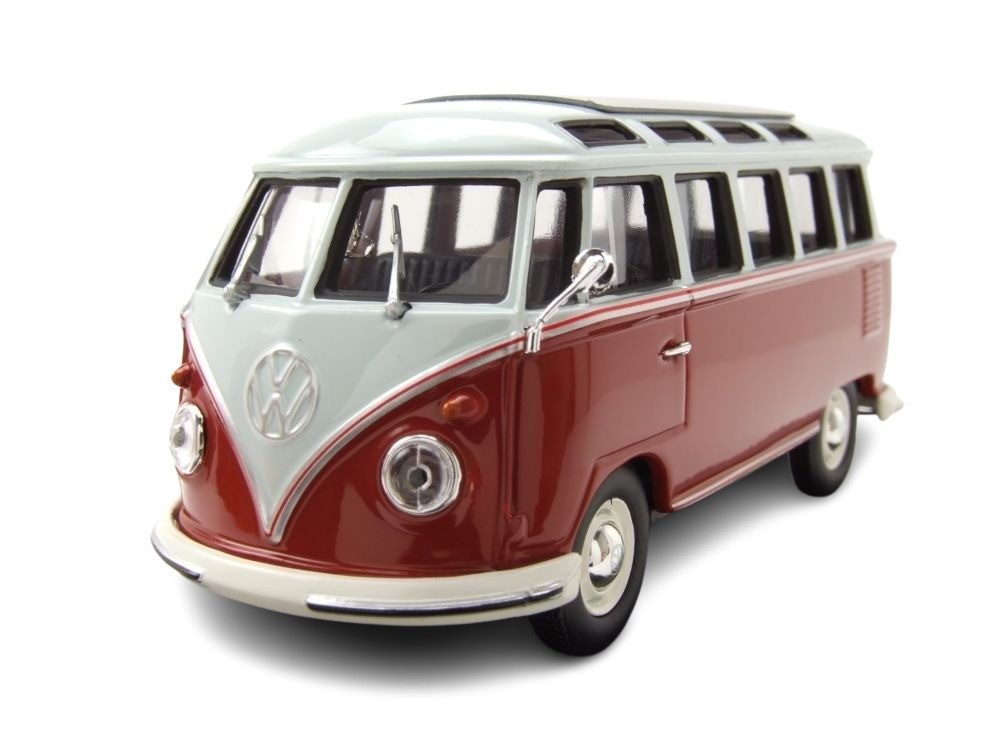 Modellauto VW T1 Samba Bus 1961 rot grau
