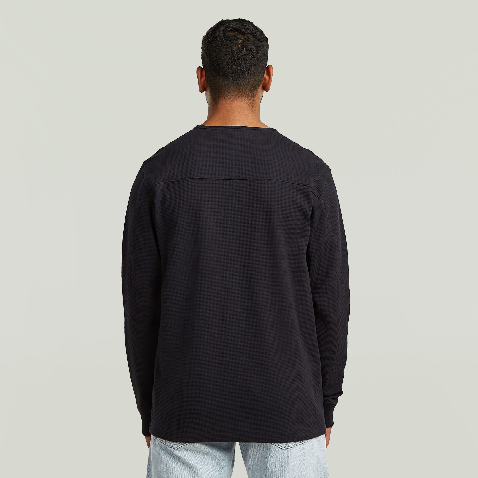 G-STAR Longsleeve Structured Tweeter in Waffel-Struktur, mit Logostickerei