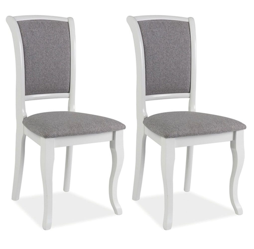Feldmann-Wohnen Esszimmerstuhl Olivia (2 St), 2er Set weiß / grau günstig online kaufen