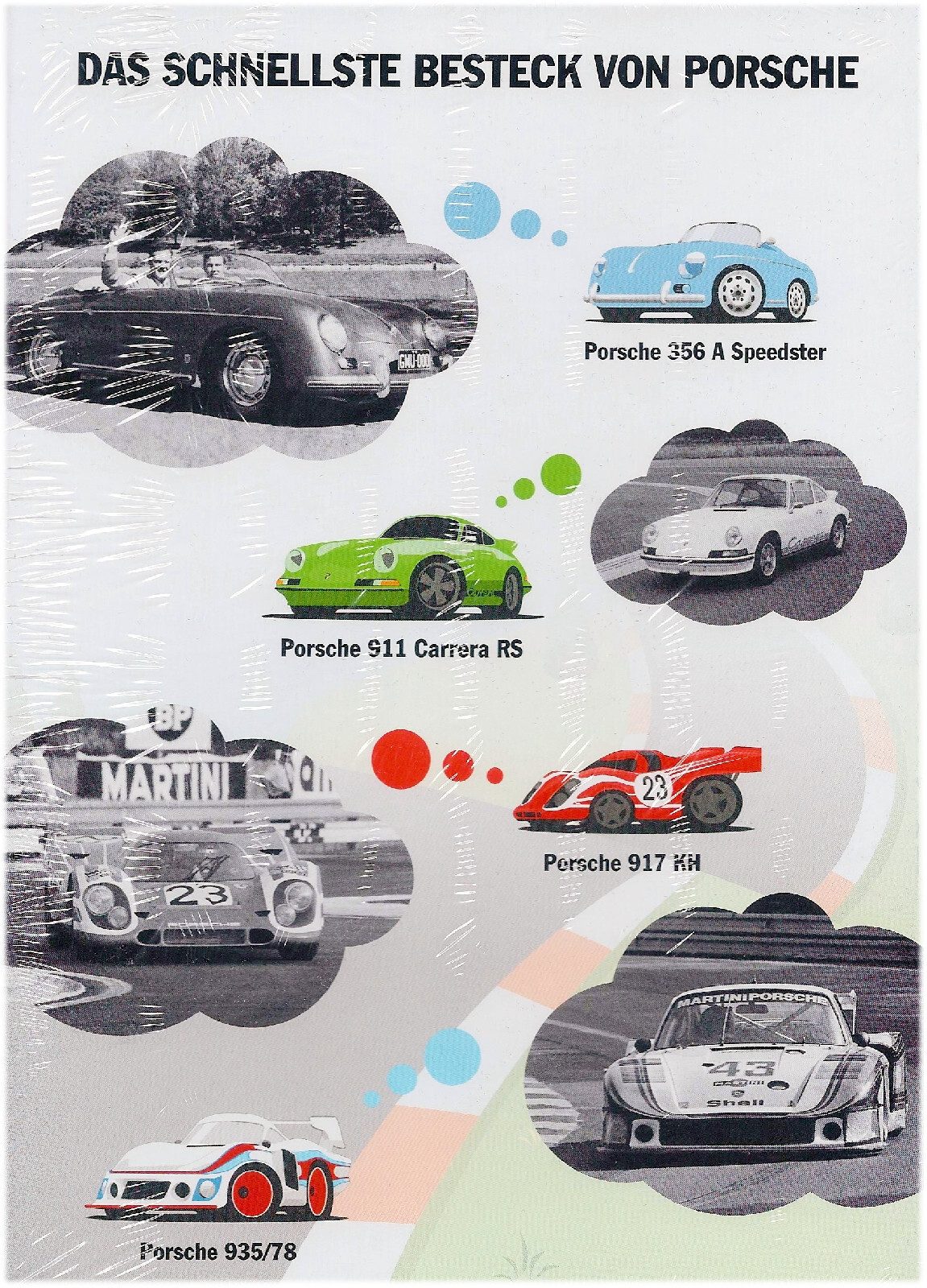 Porsche Kinderbesteck 4-teilig WMF Cromargan Porsche 356 911 RS 917 935 Besteck, 1 Personen