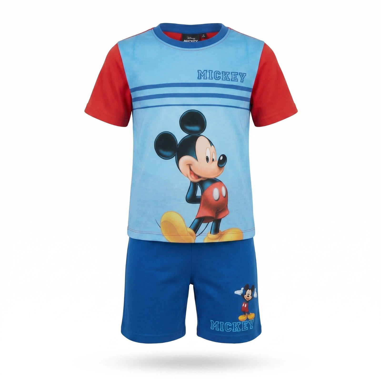 Disney Schlafanzug Disney Mickey Maus Jungen Schlafanzug Pyjama Shirt Shorts (1 tlg) Gr. 98 bis 128 - 100% Baumwolle