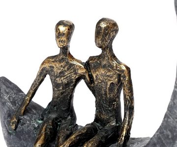 Brillibrum Skulptur Skulptur Liebespaar Mond Schaukel Polyresin Bronze Figur Statue Moon