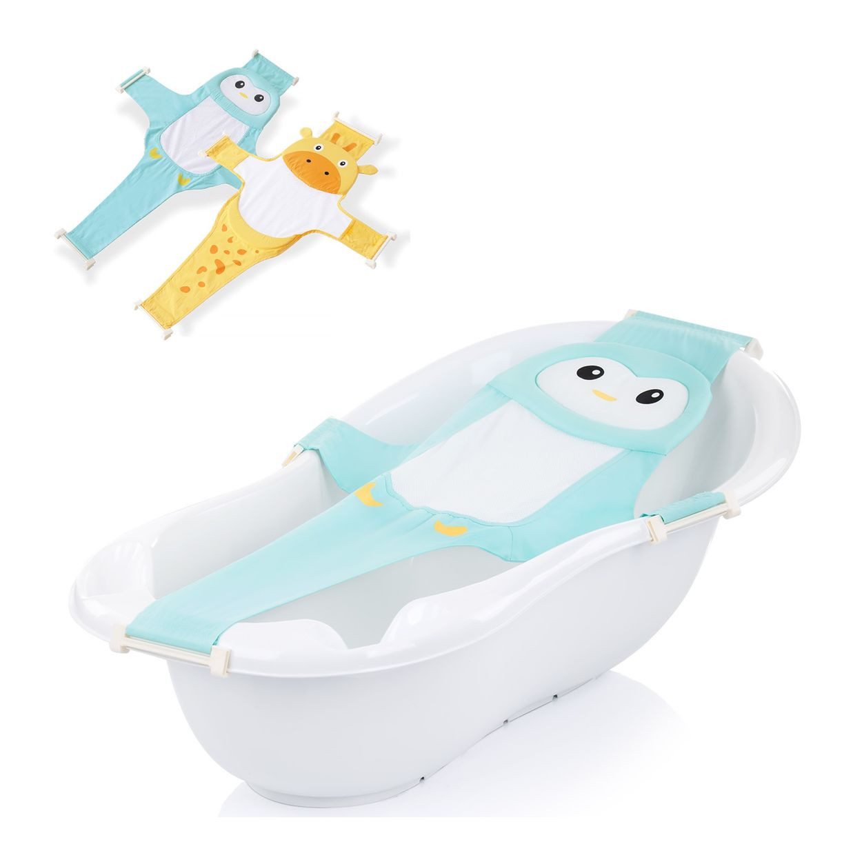 Chipolino Wanneneinlage Babywannen Netz Tiere, B: 68 cm, L: 100 cm, 1-tlg., Badewanneneinsatz, Kunststoffbügel, ab Geburt