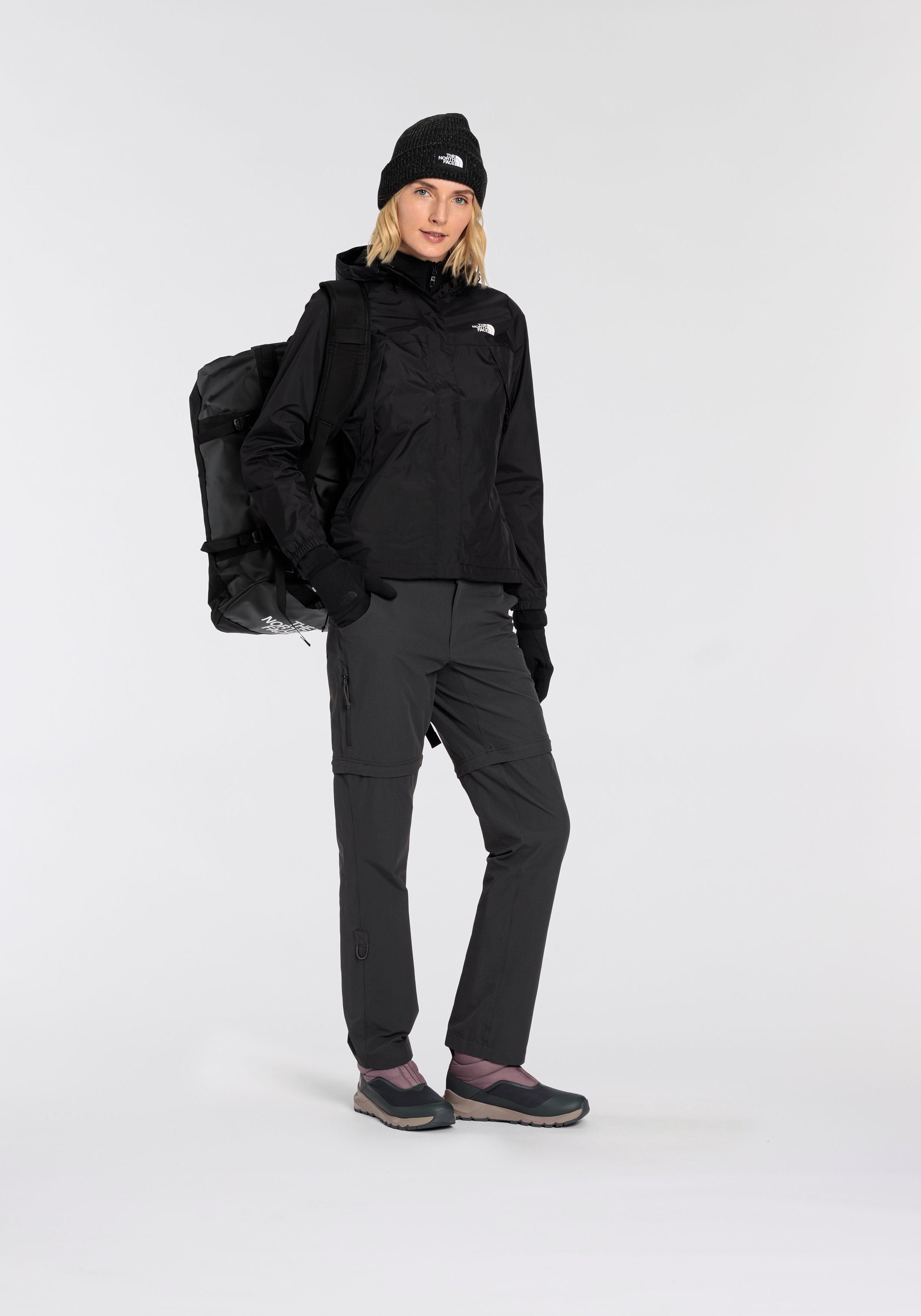 The North Face Funktionsjacke ANTORA schwarz winddicht, atmungsaktiv und wasserdicht