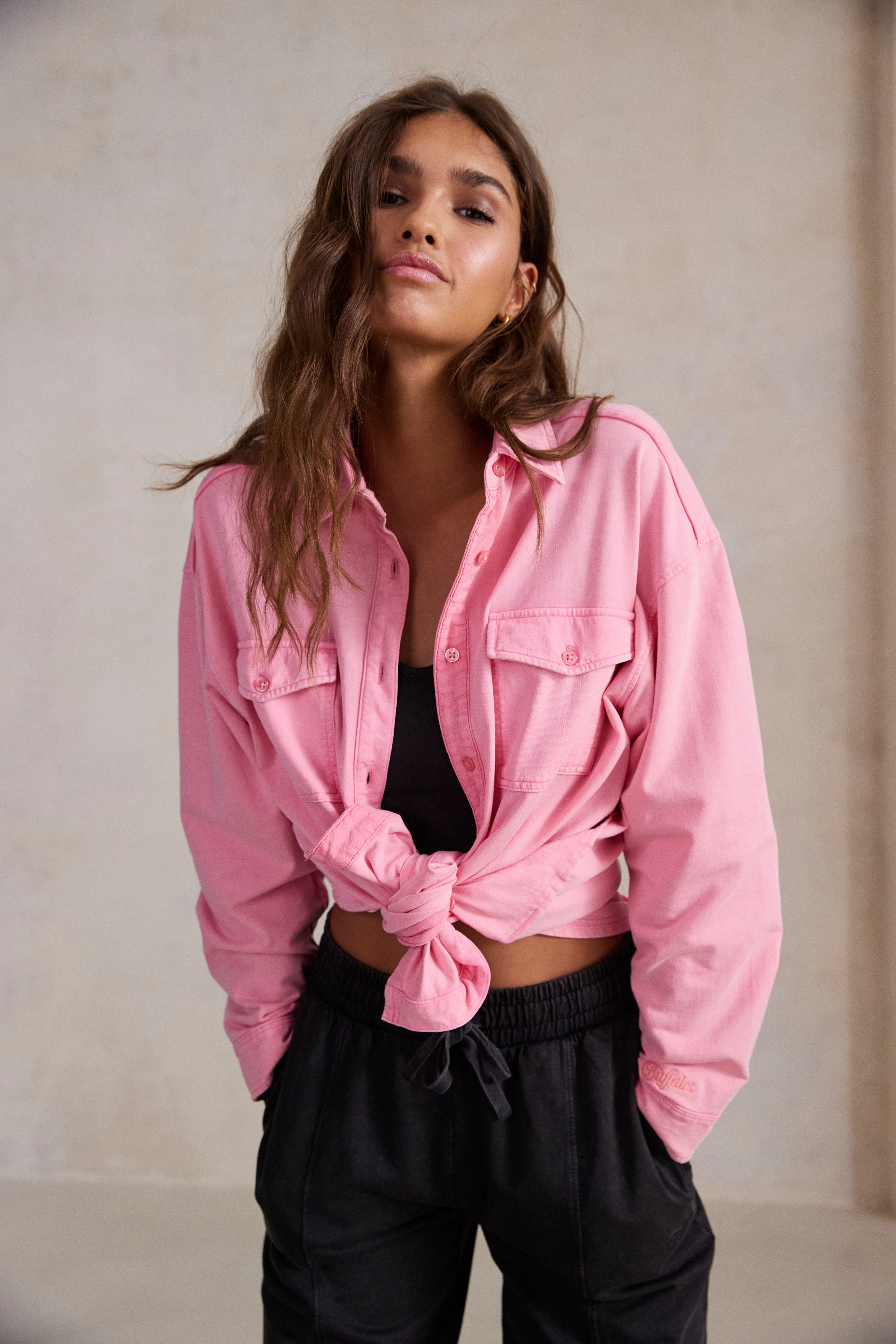 Buffalo Blusenshirt Loungeshirt im Used-Look, Loungewear