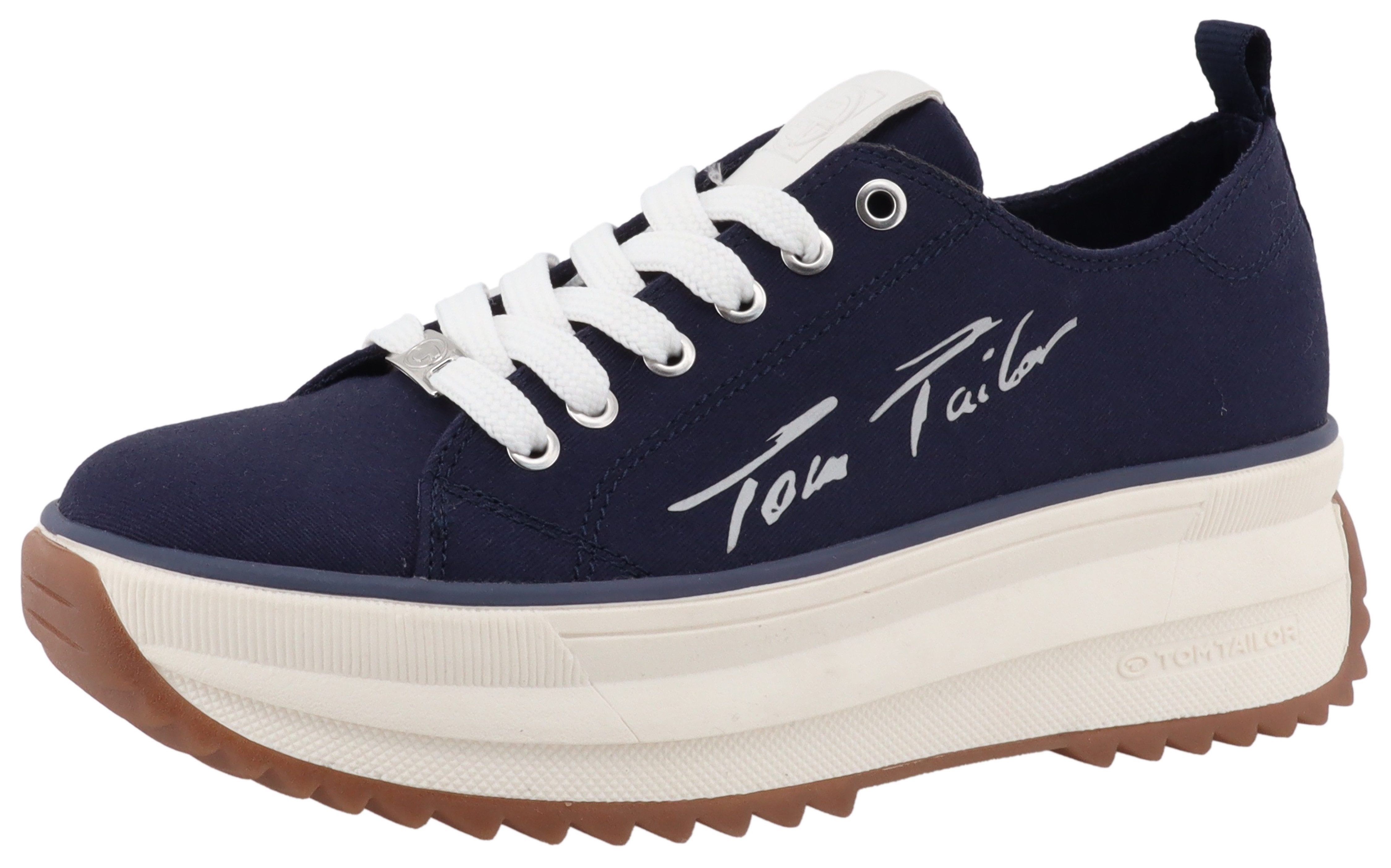 TOM TAILOR Plateausneaker, Freizeitschuh, Halbschuh, Schnürschuh mit seitli günstig online kaufen