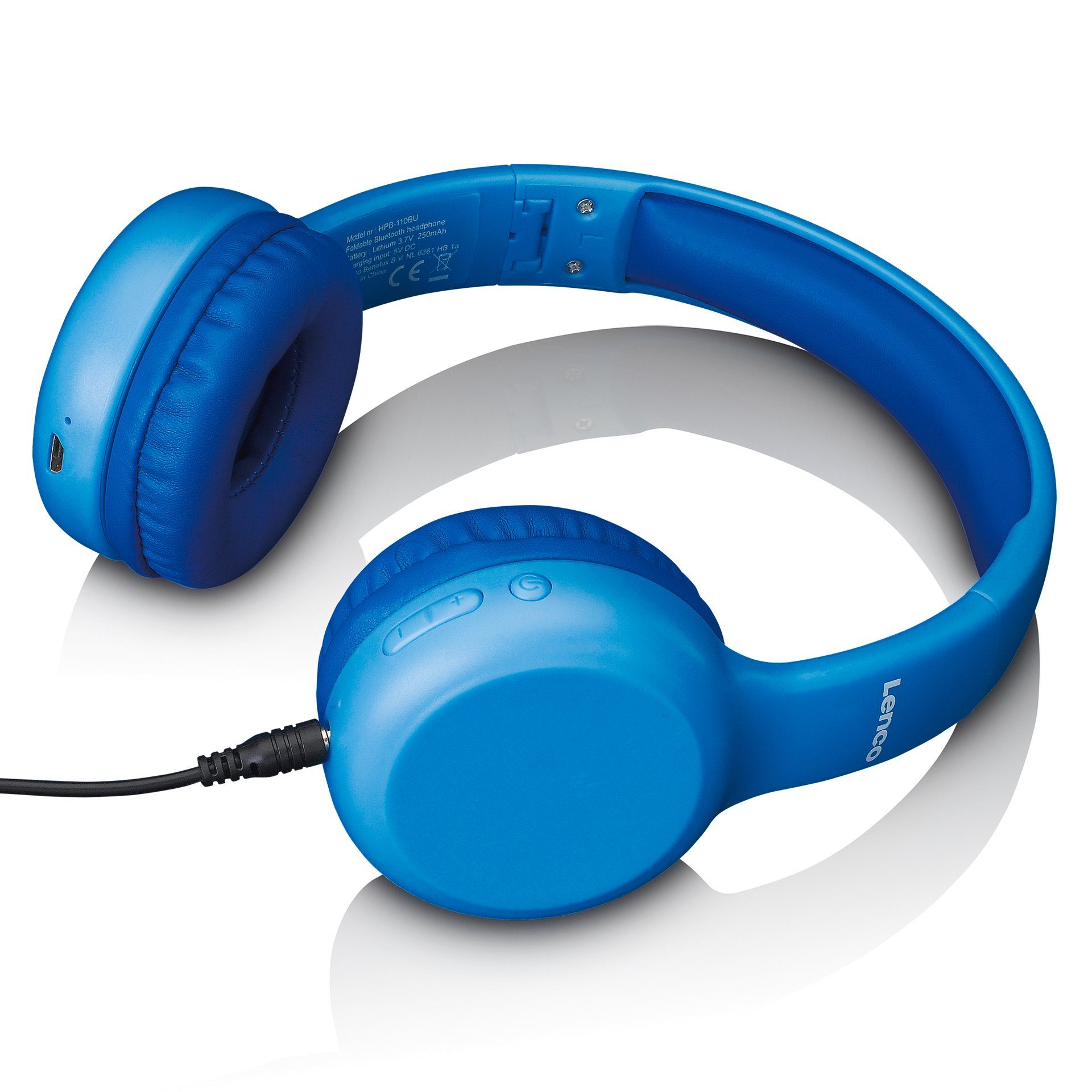 Blau Sticker Kinderkopfhörer Over-Ear-Kopfhörer HPB-110 Lenco mit