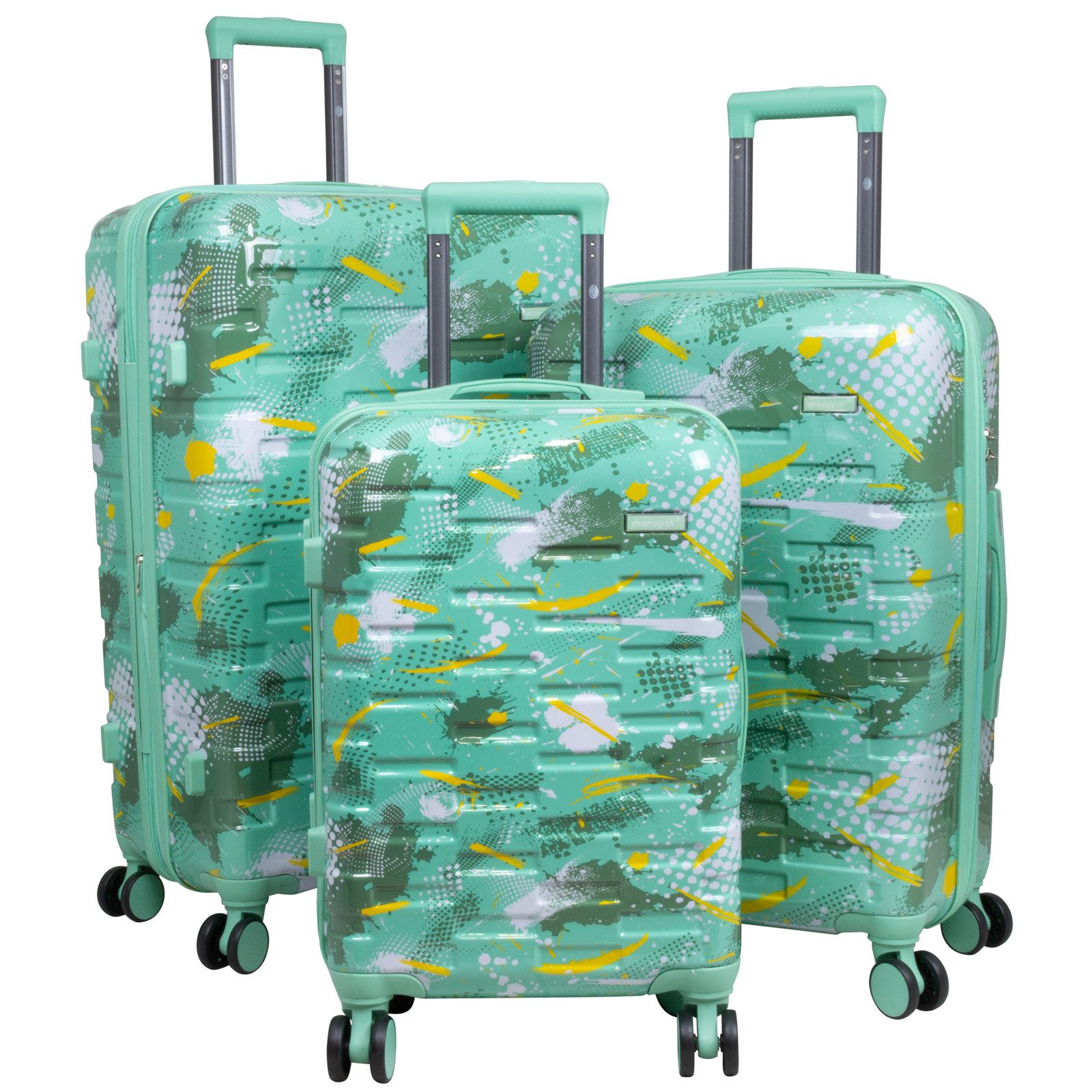 Trolleyset Kofferset 3 tlg Hartschale Pescara Design 4 Rollen TSA