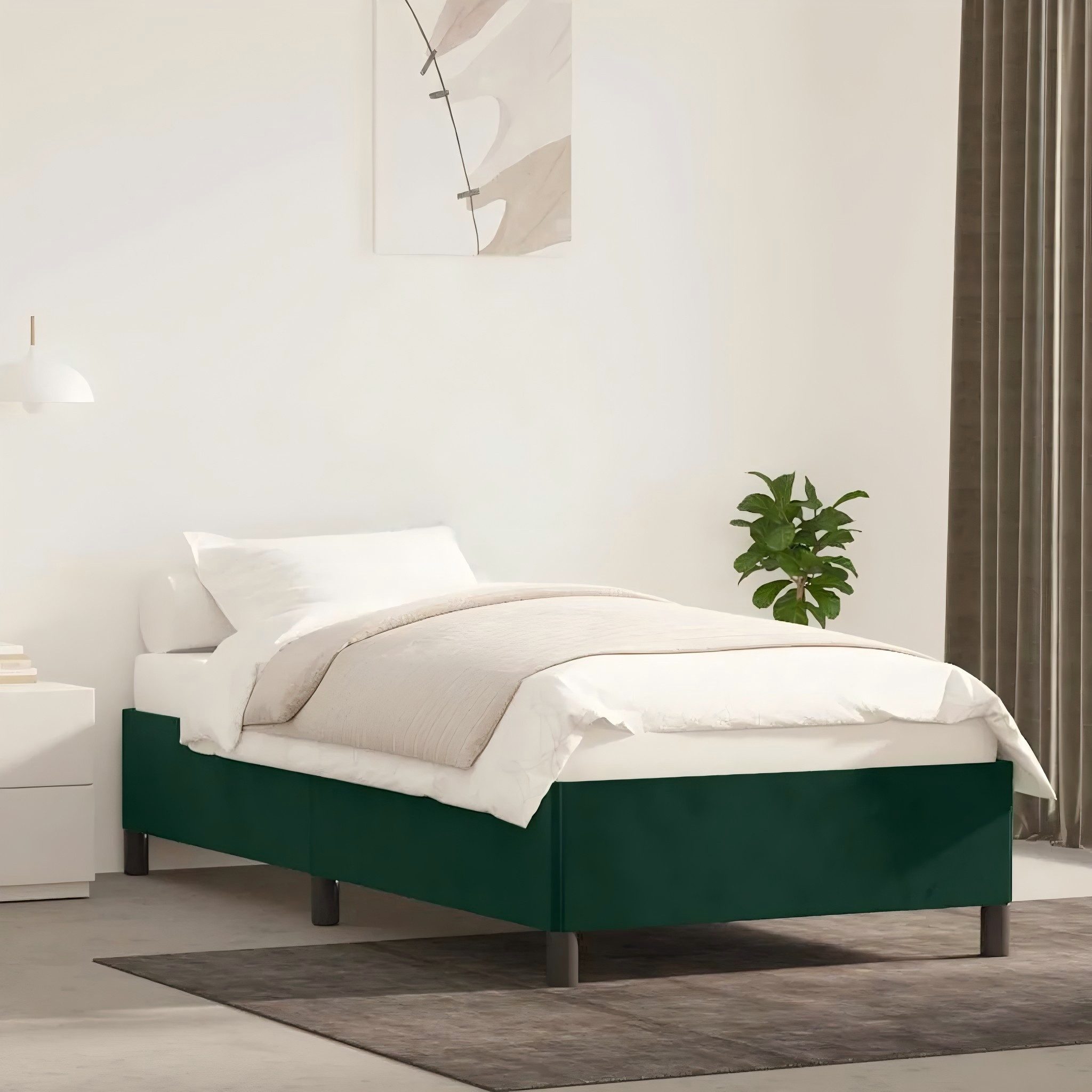 vidaXL Bettgestell vidaXL Bettgestell ohne Matratze Dunkelgrün 100x200 cm Samt
