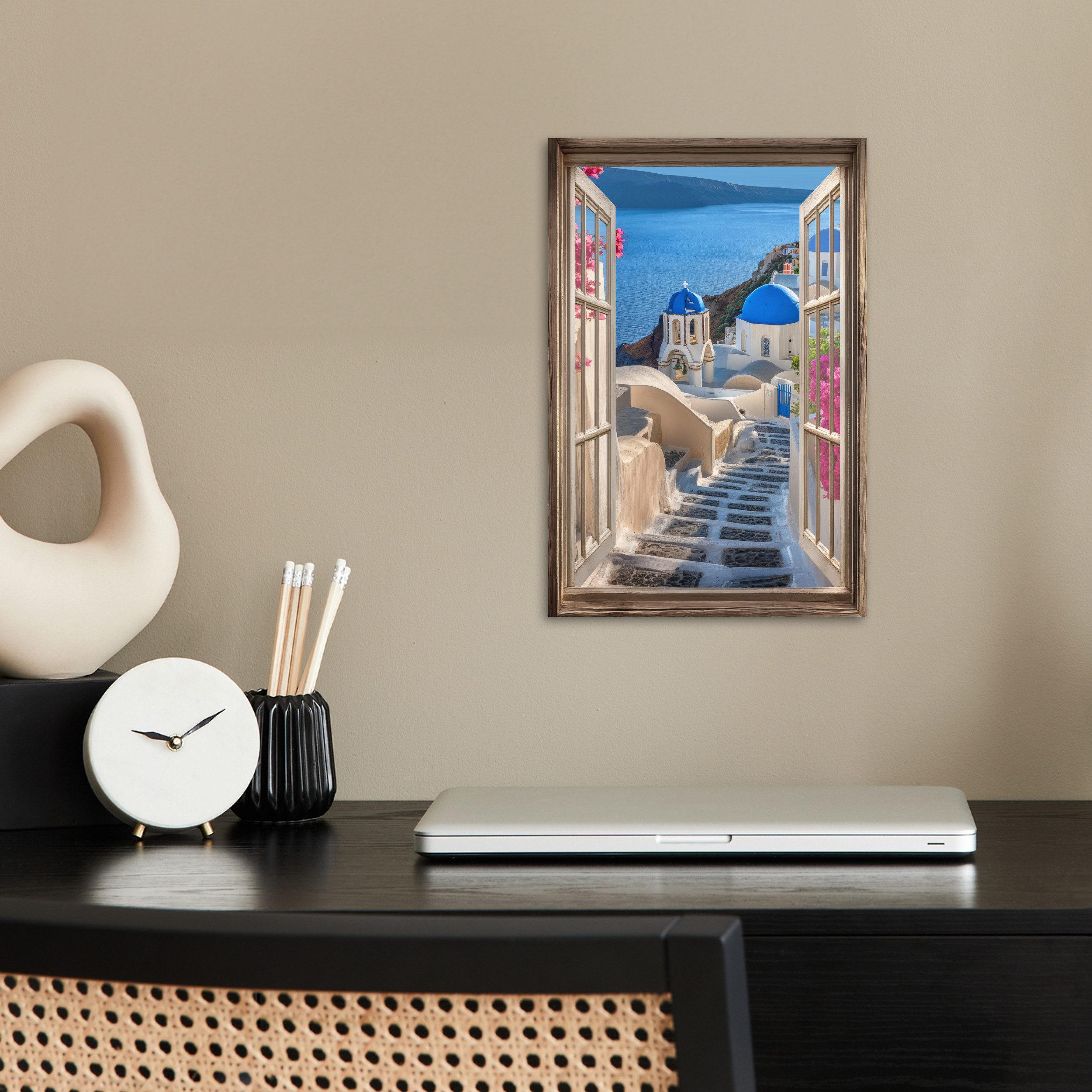 MuchoWow Poster Fensterblick - Santorini - günstig online kaufen