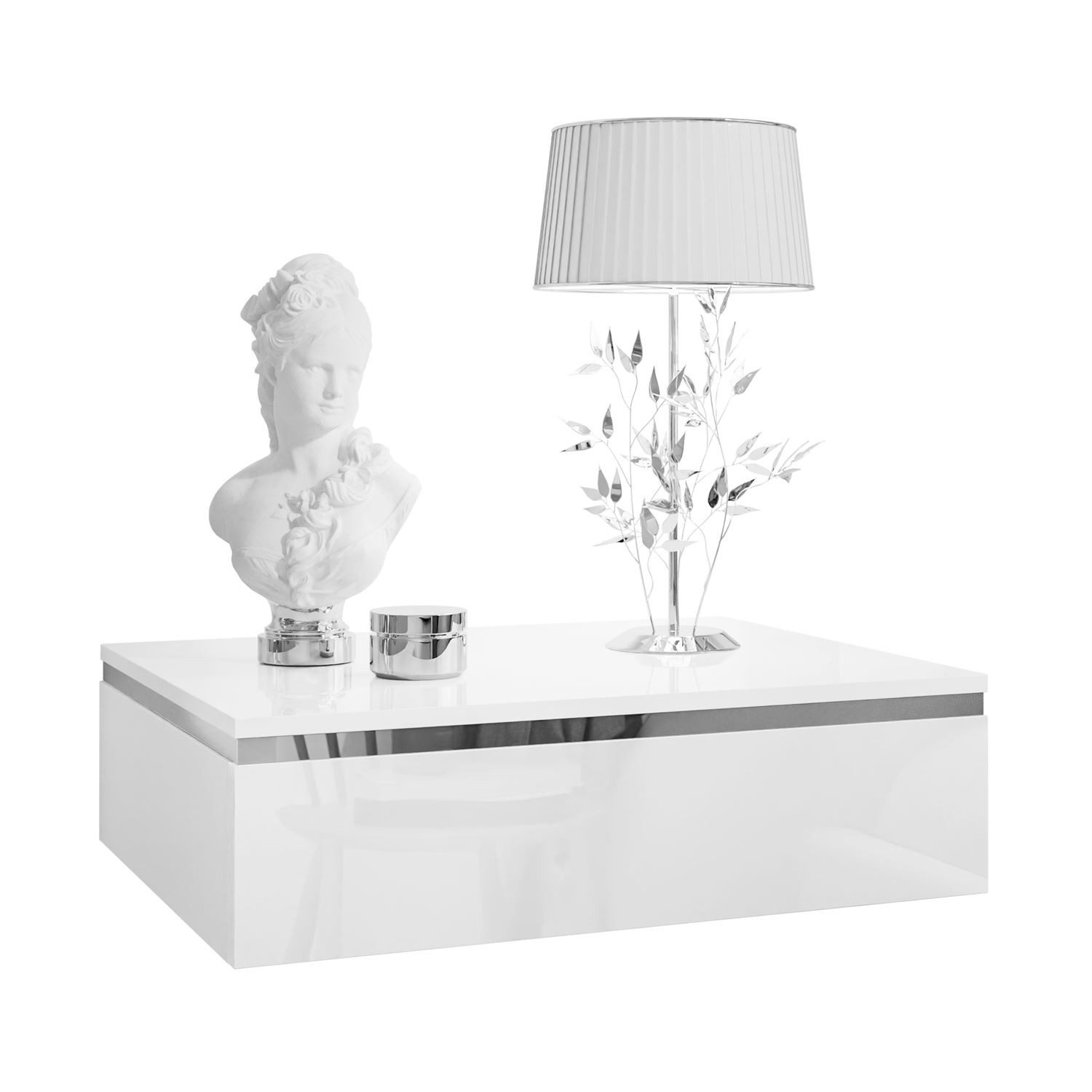 Lookway Nachttisch AURORA SILVER Hängender Nachttisch (1x Nachttisch), Brei günstig online kaufen