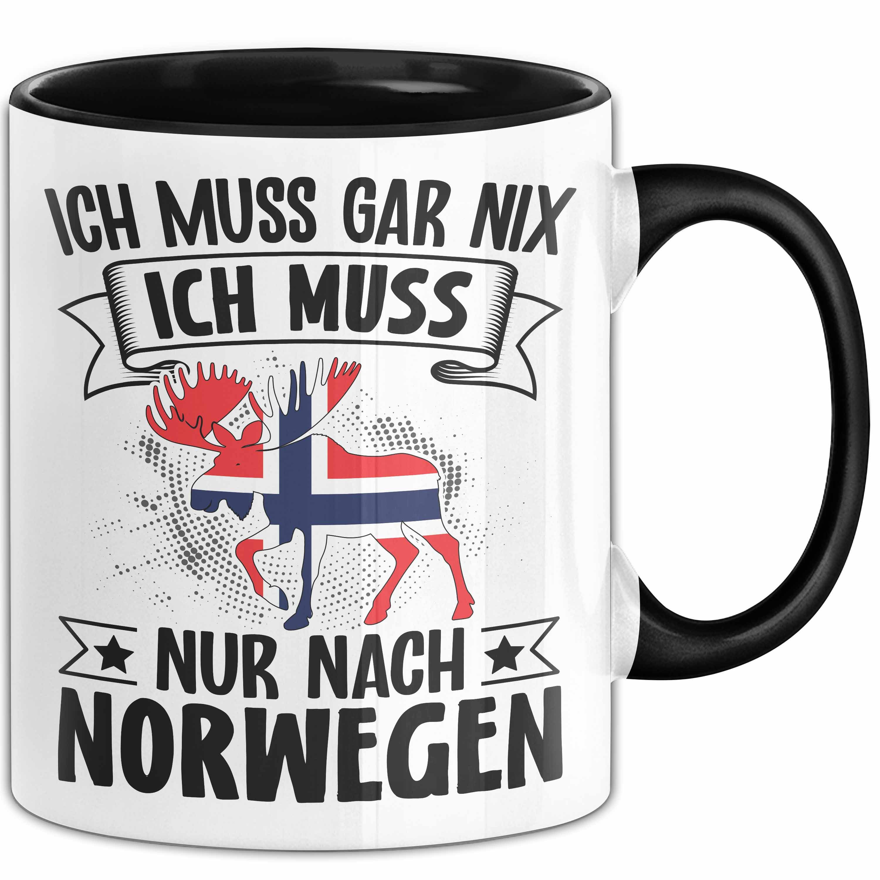 Trendation Tasse Norwegen Tasse Geschenk Ich Muss Gar Nix Ich Muss Nur Nach Norwegen Ge