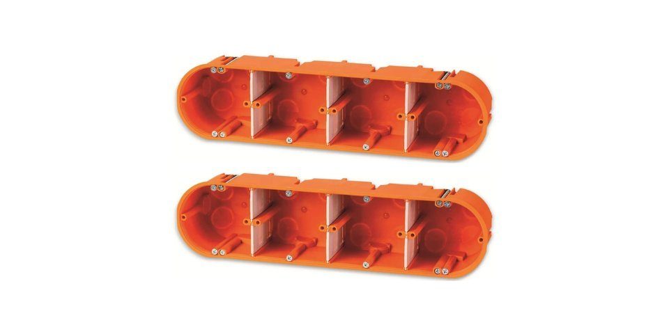 Kopp Steckdose Hohlwanddosen Schalterdosen Gerätedose 4-fach Dose Massiv Ø68mm 2er, Tief, Flach