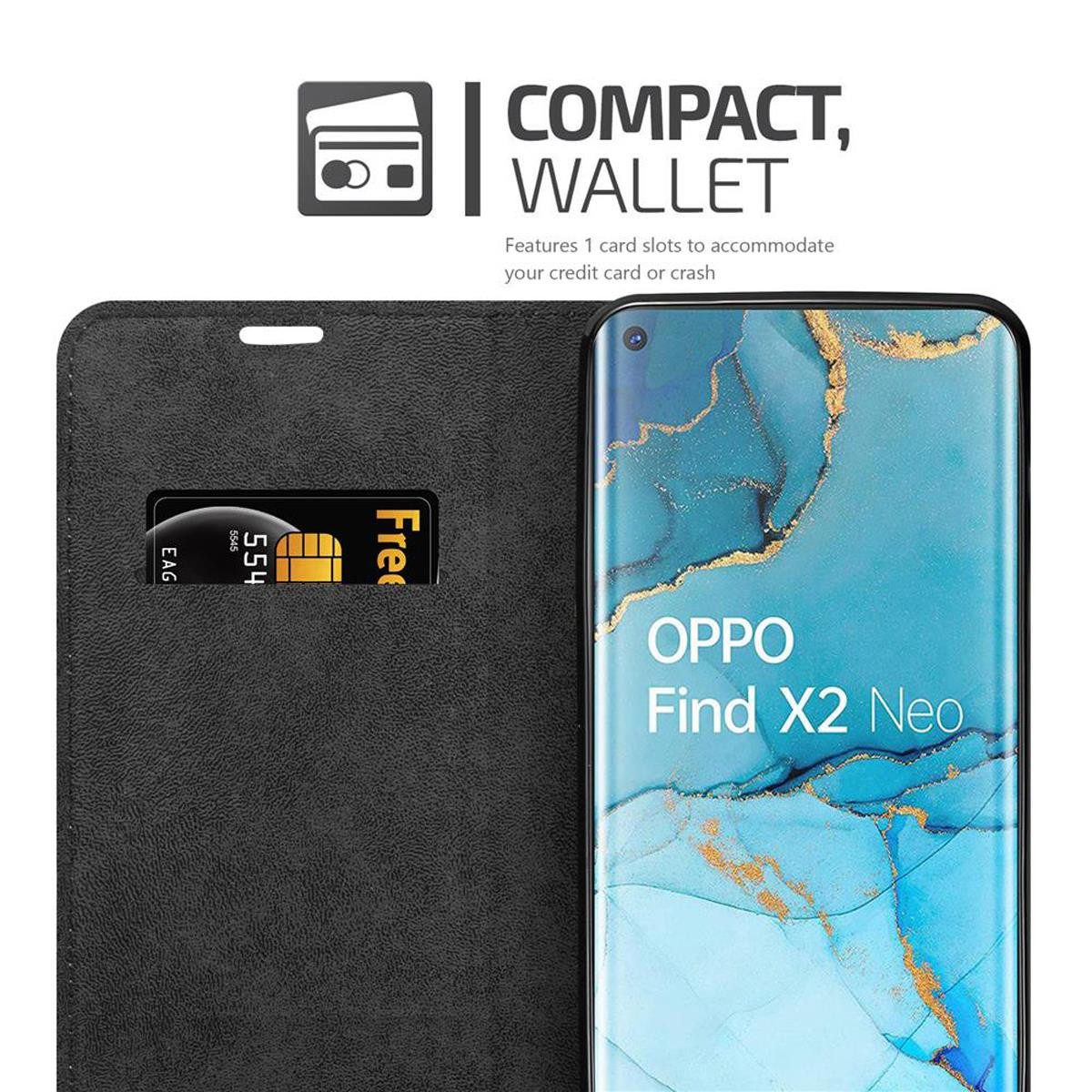 Cadorabo Handyhülle für Oppo FIND X2 PRO Hülle Oppo FIND X2 PRO, Hülle Schutzhülle mit Standfunktion, Magnetverschluss und Kartenfach