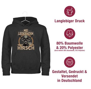 Shirtracer Hoodie Trachten Outfit Lederhose Spruch Trägt der Hirsch Mode für Oktoberfest Kinder Outfit