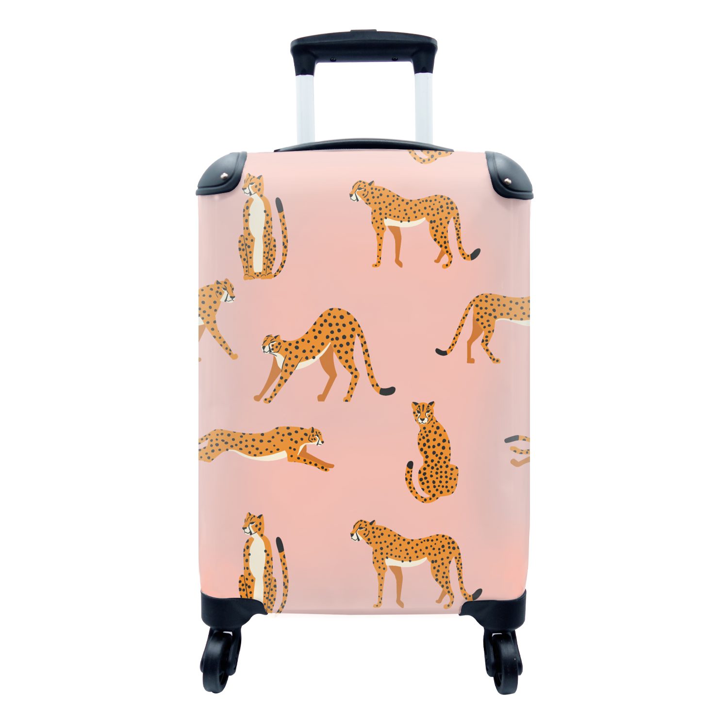 Ferien, Reisekoffer Muster Handgepäckkoffer Gepard 4 Reisetasche - Katze, rollen, MuchoWow Handgepäck mit Rollen, für - Trolley,