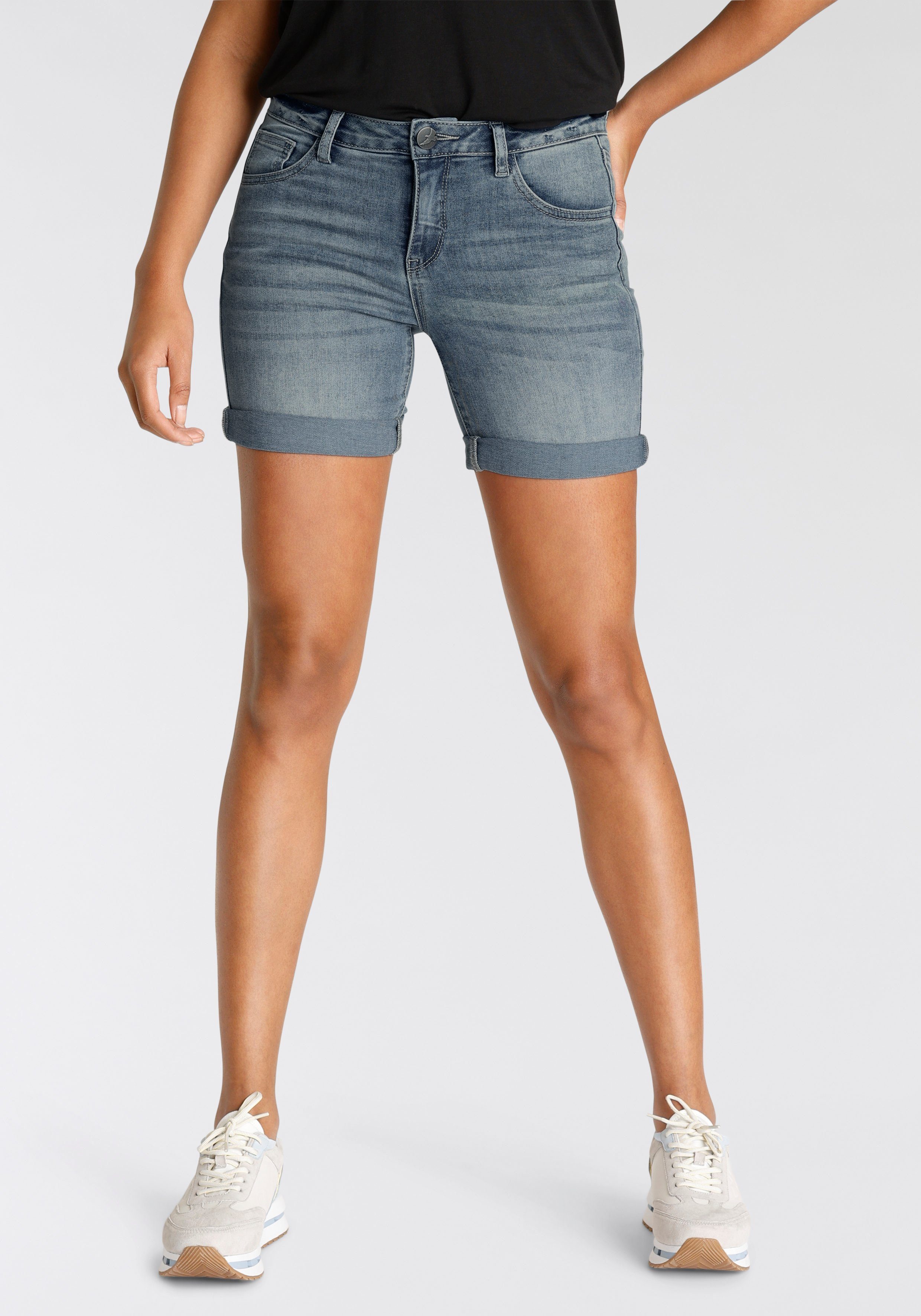 Arizona Jeansshorts Ultra-Stretch Mid-Waist