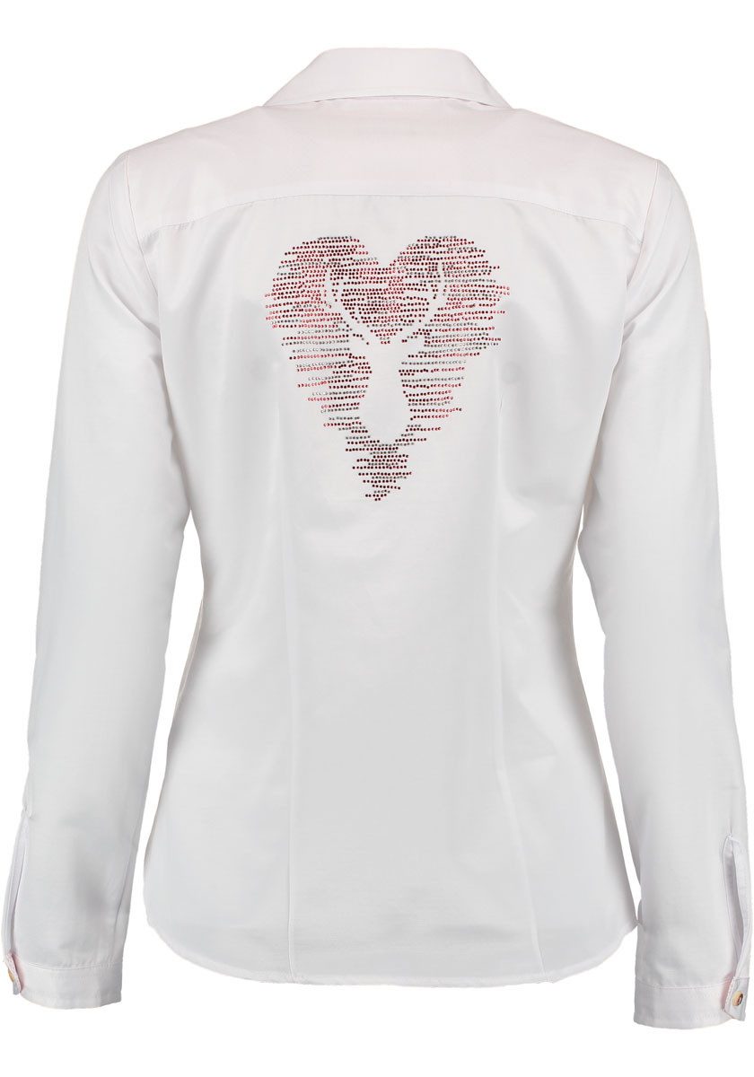 OS Trachten Trachtenbluse Segupu Damen Langarmbluse mit Bügelmotiv auf der günstig online kaufen