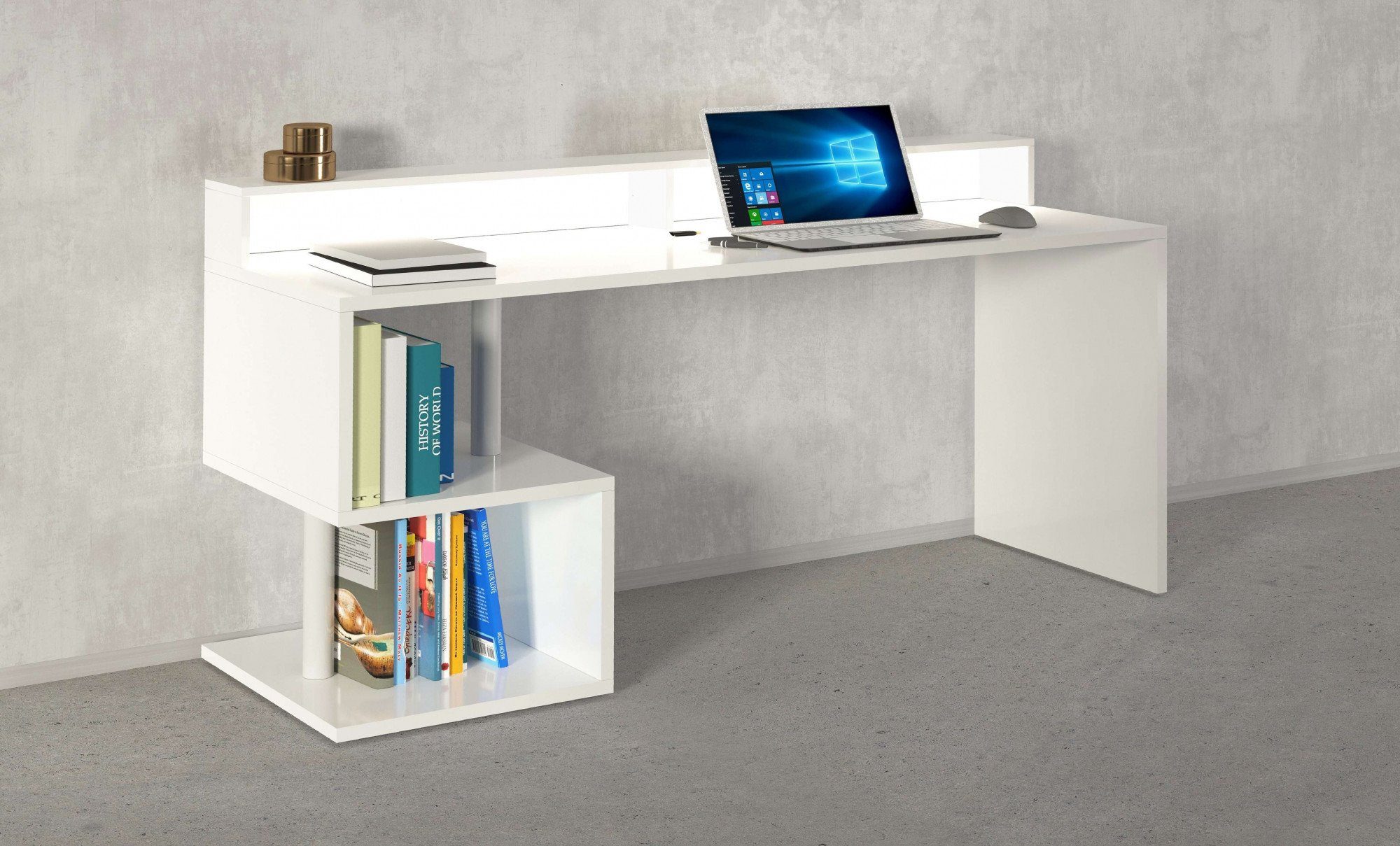 INOSIGN Schreibtisch Esse, modernes Design, in verschiedenen Breiten, mit und ohne Monitoraufsatz, Made in Italy