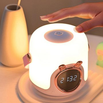 yozhiqu LED Nachtlicht Tragbare Uhr Lampe, Smart Remote Control Wecker Nachtlampe, Uhr-Nachtlicht-Kombination, dimmbar, praktische kleine Dekorationen