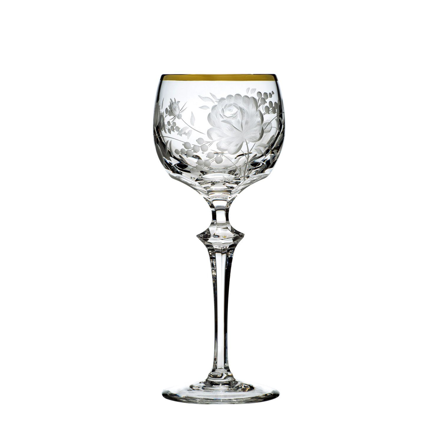 Rotweinglas Weinglas Primerose gold (23,5 cm) Kristallglas mundgeblasen · 24K Gold