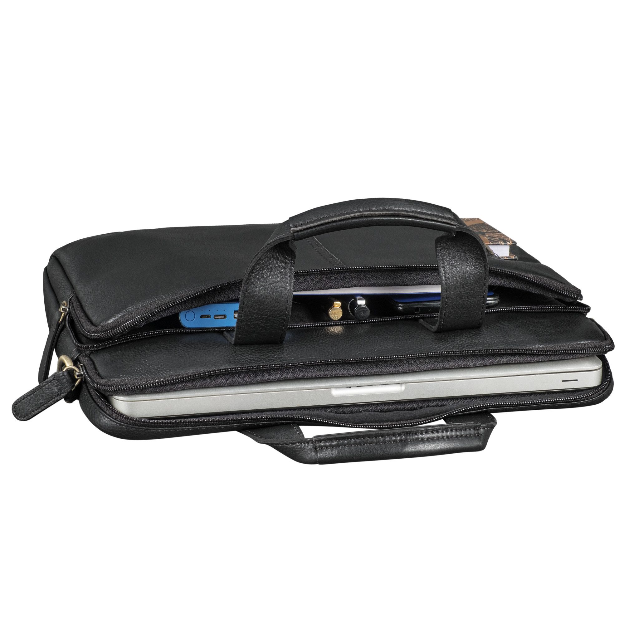 STILORD Laptoptasche "Raihn" Leder Umhängetasche Herren 13.3 - 14 Zoll