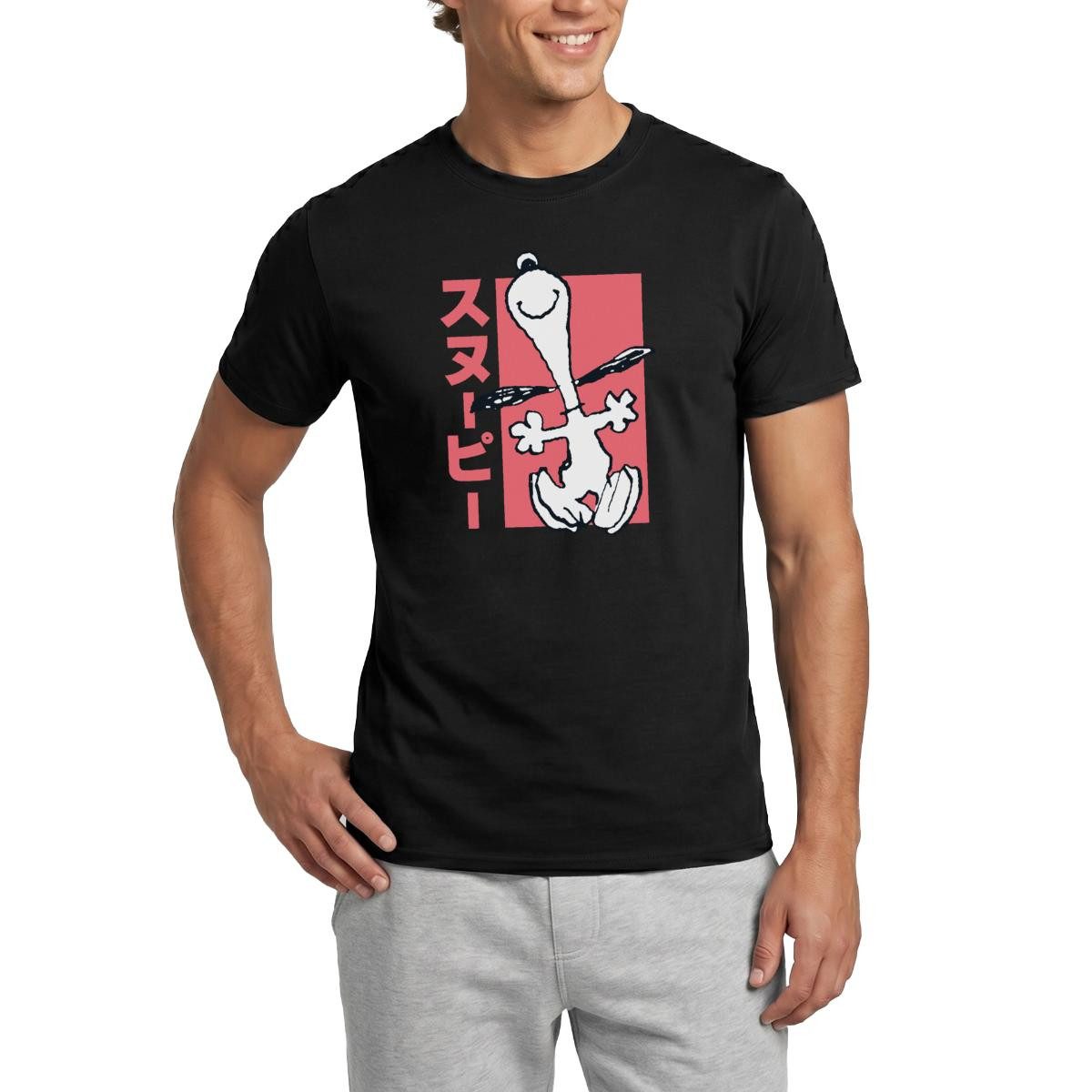 Spreadshirt T-Shirt Peanuts Happy Snoopy Anime Stil Männer T-Shirt (1-tlg)