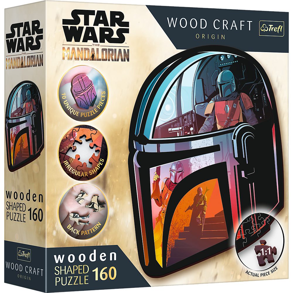 Trefl Puzzle Trefl 20186 Wood Craft Star Wars Mandalorian, 160 Puzzleteile, Made in Europe