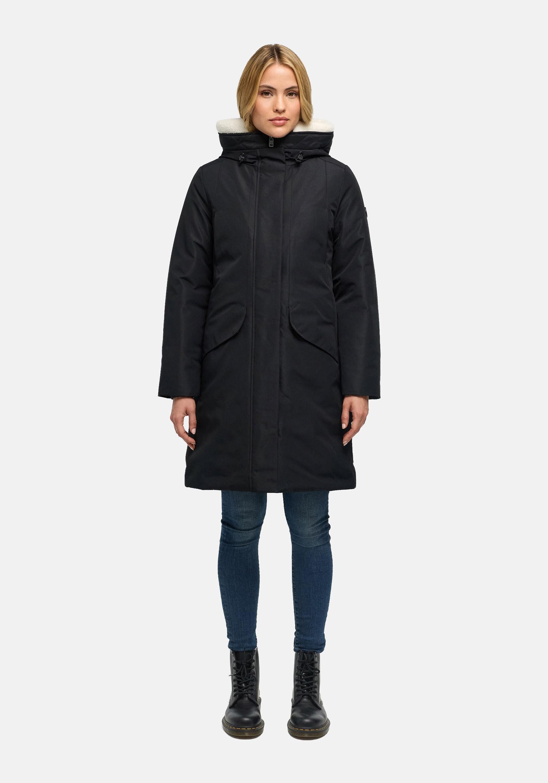 Navahoo Wintermantel Bibber-Beauty 14 Warmer Damen Parka mit Tailenzugband