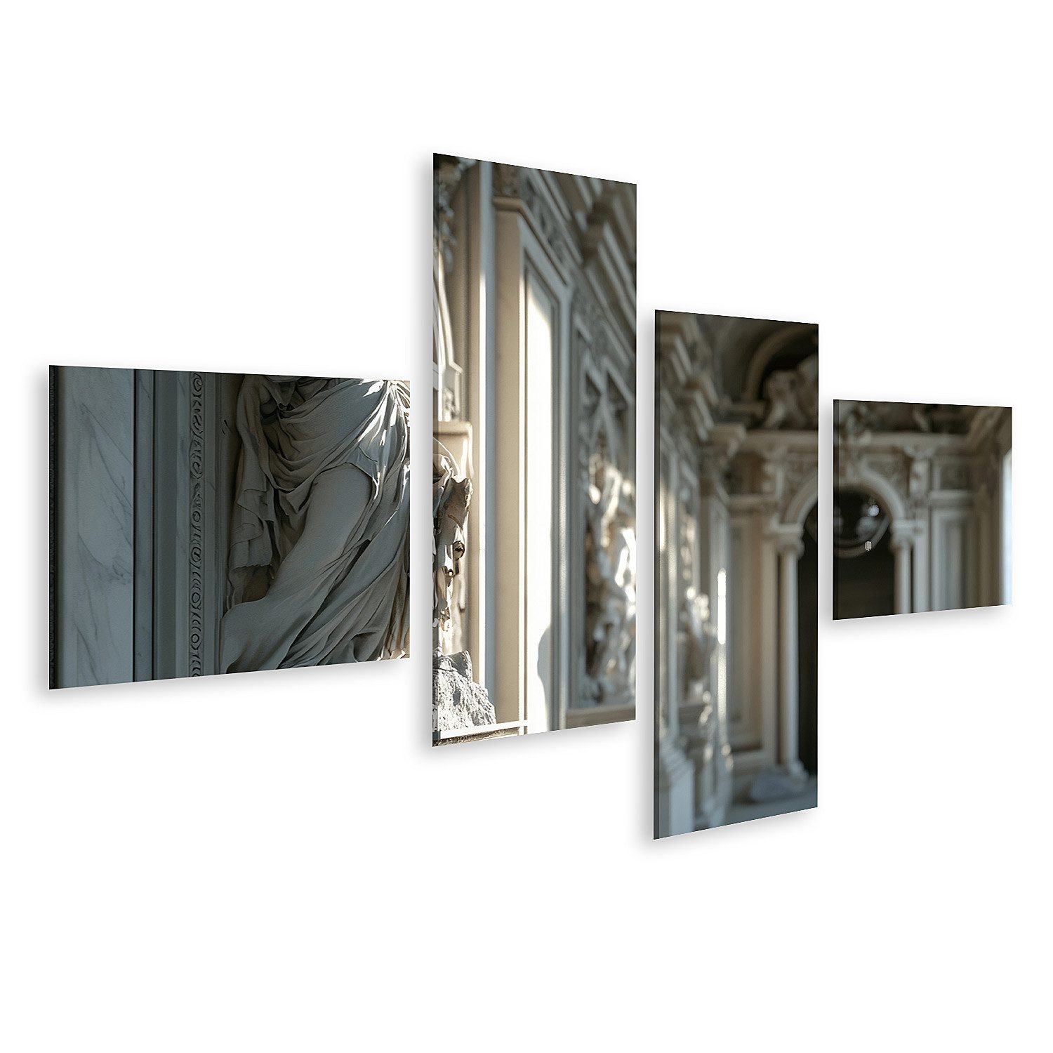 islandburner Leinwandbild, Klassische Marmorstatuen in barocker Architektur